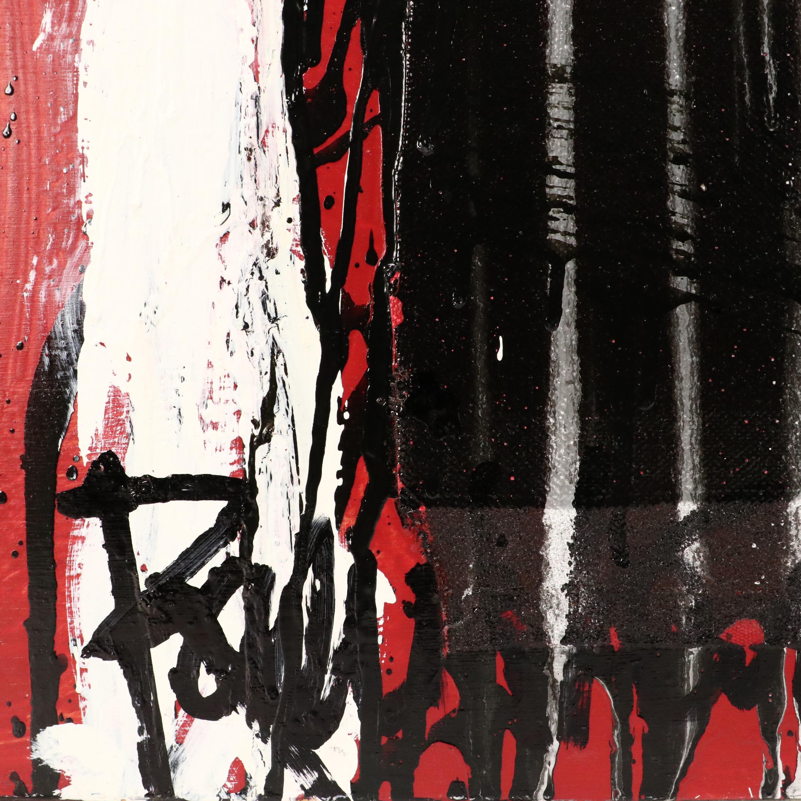 Abstract Expressionistic Mixed Media Painting, Mid to Late 20th Century