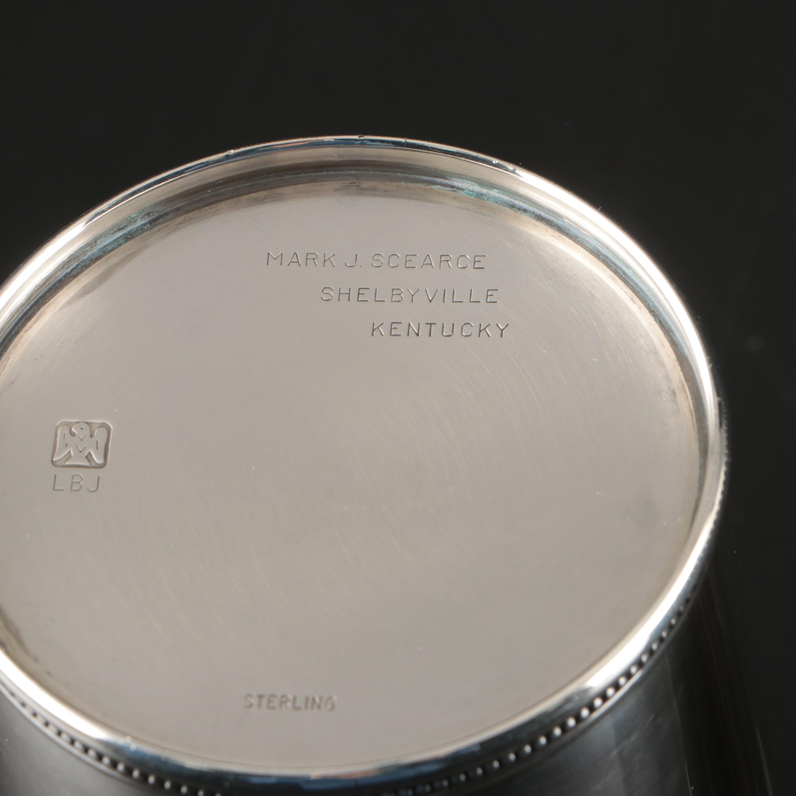 Mark J. Scearce Sterling Silver "Nixon" and "Johnson" Julep Cups