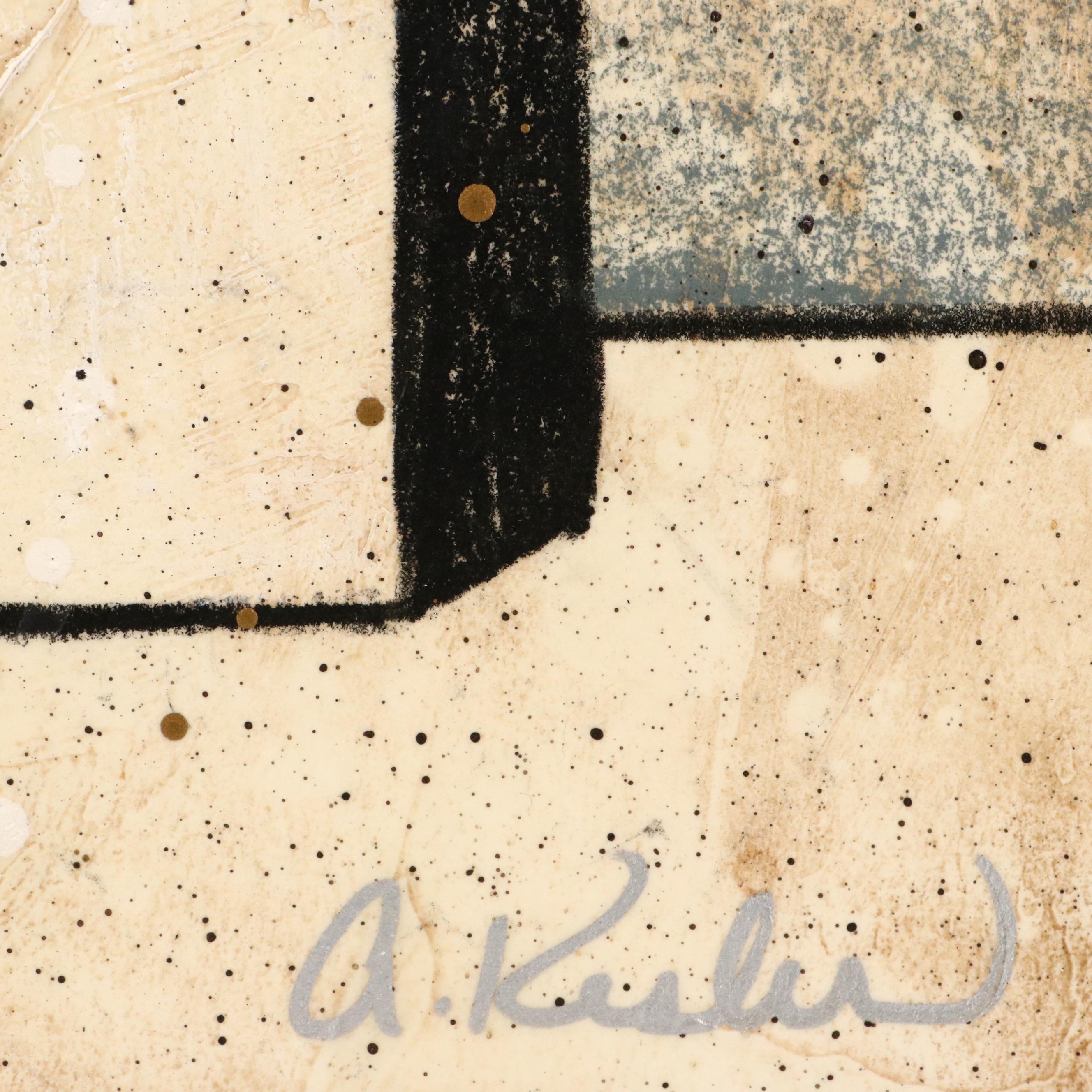 Mixed Media Painting "Retro still Life -0," Late 20th Century