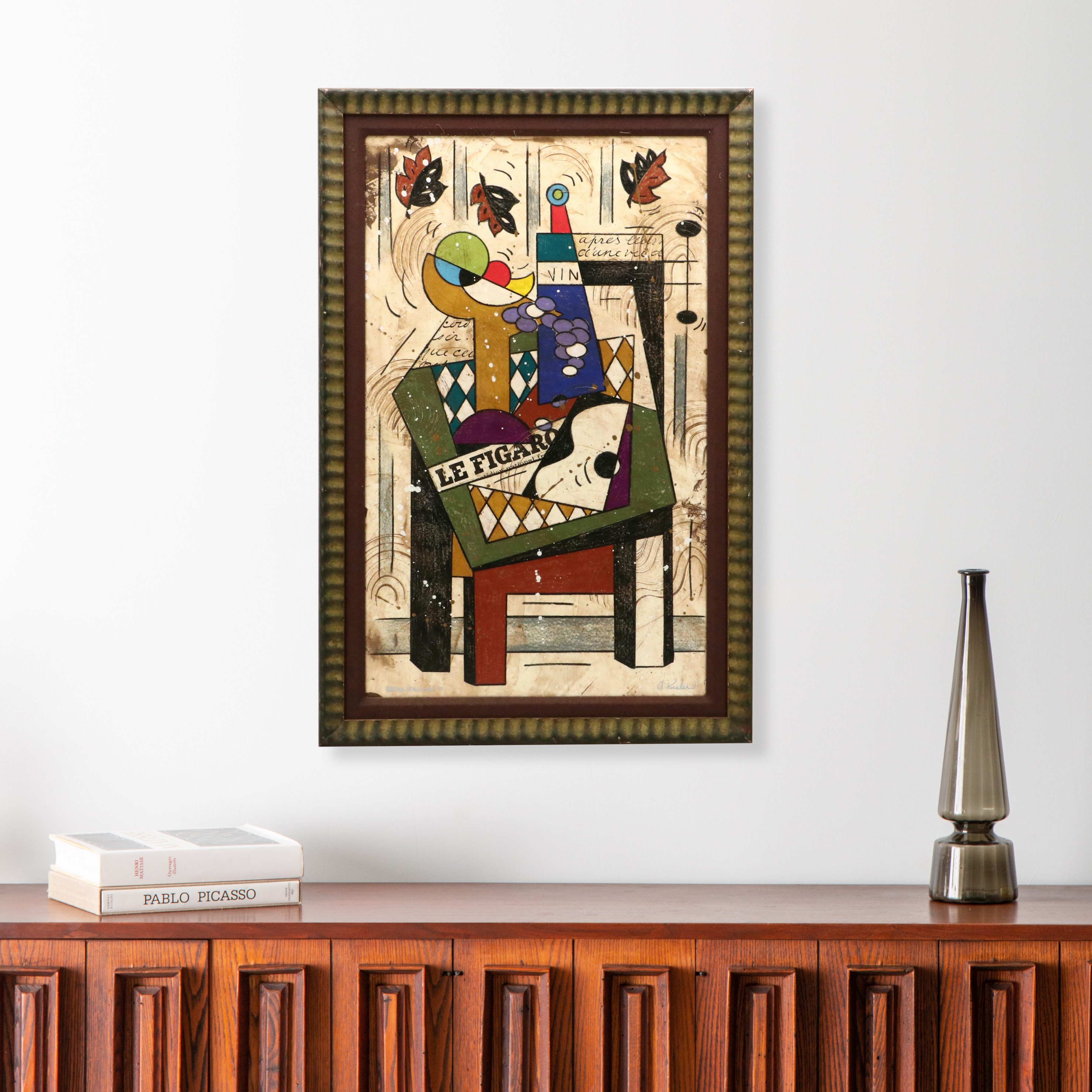 Mixed Media Painting "Retro still Life -0," Late 20th Century