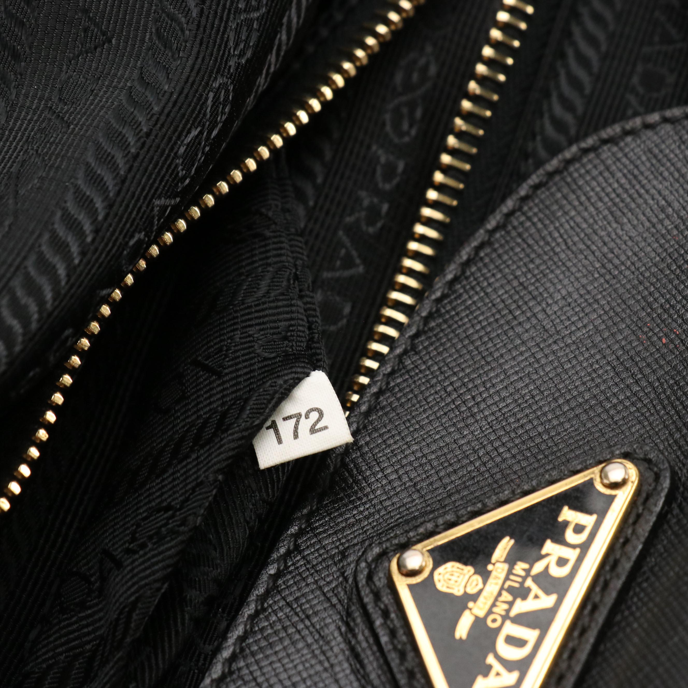 Prada Large Handbag Tote in Black Tessuto Nylon and Leather