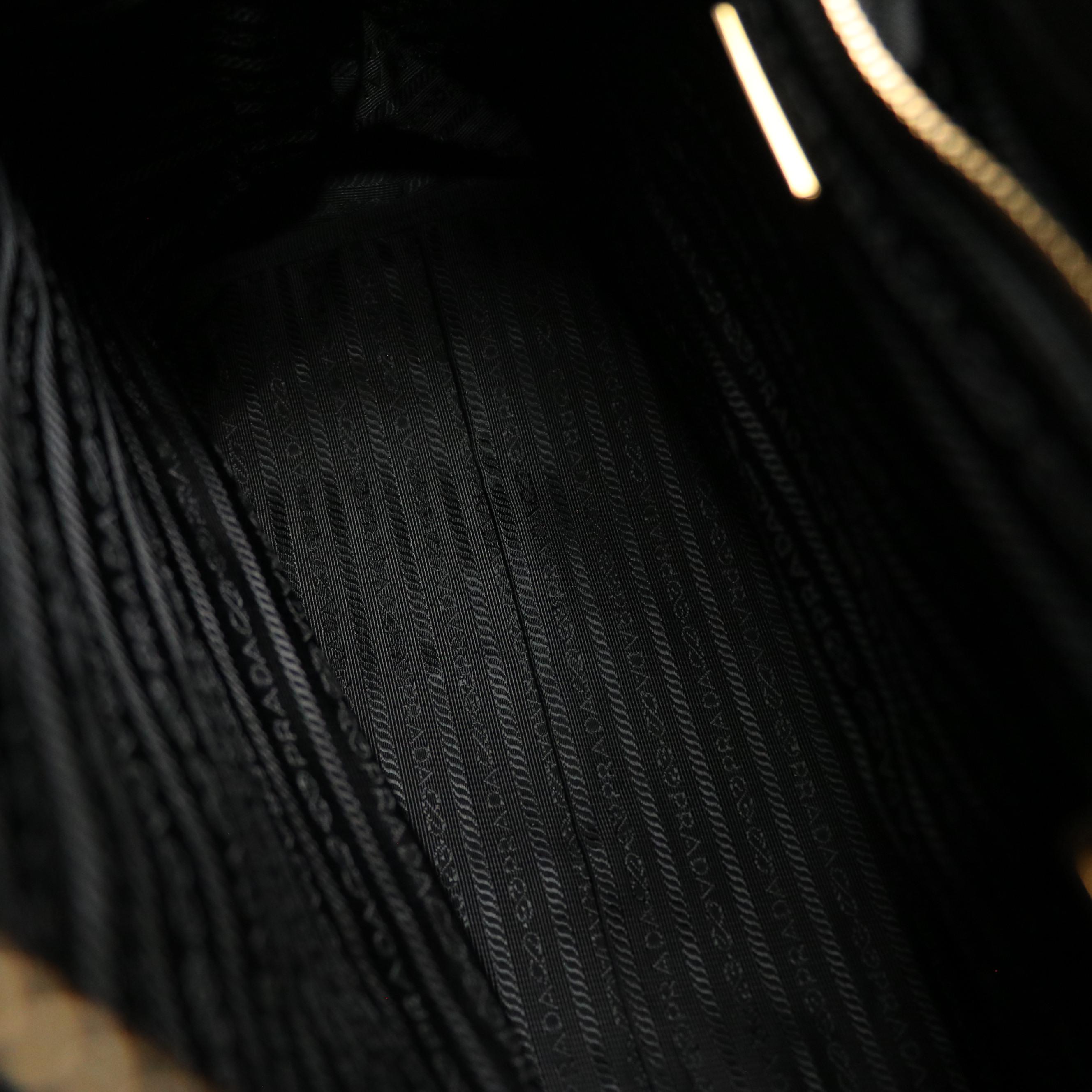 Prada Large Handbag Tote in Black Tessuto Nylon and Leather