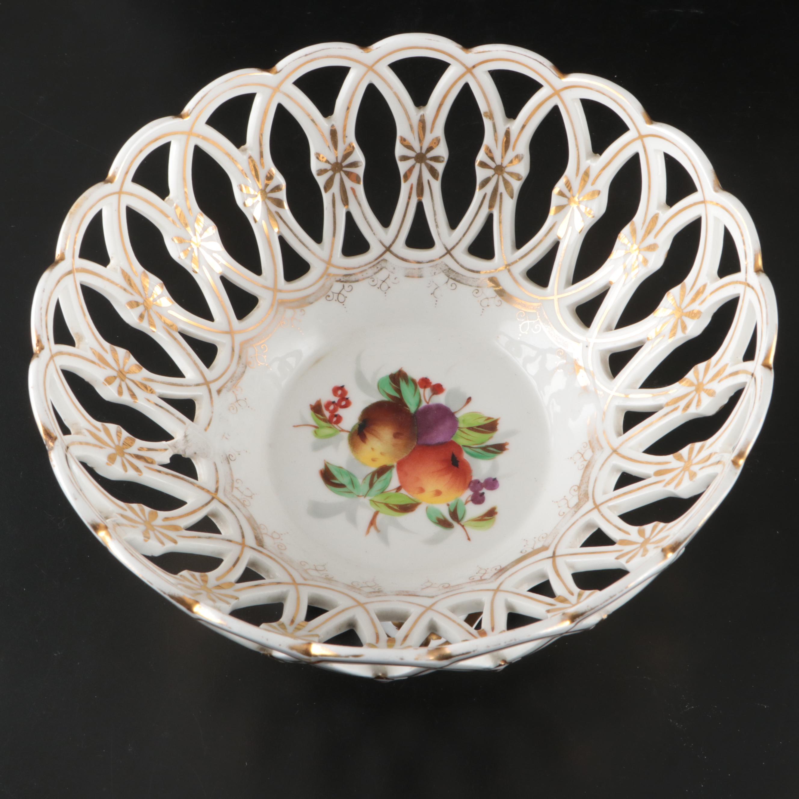 Carl Tielsch Porcelain Open Border Fruit Bowls, Late 19th Century