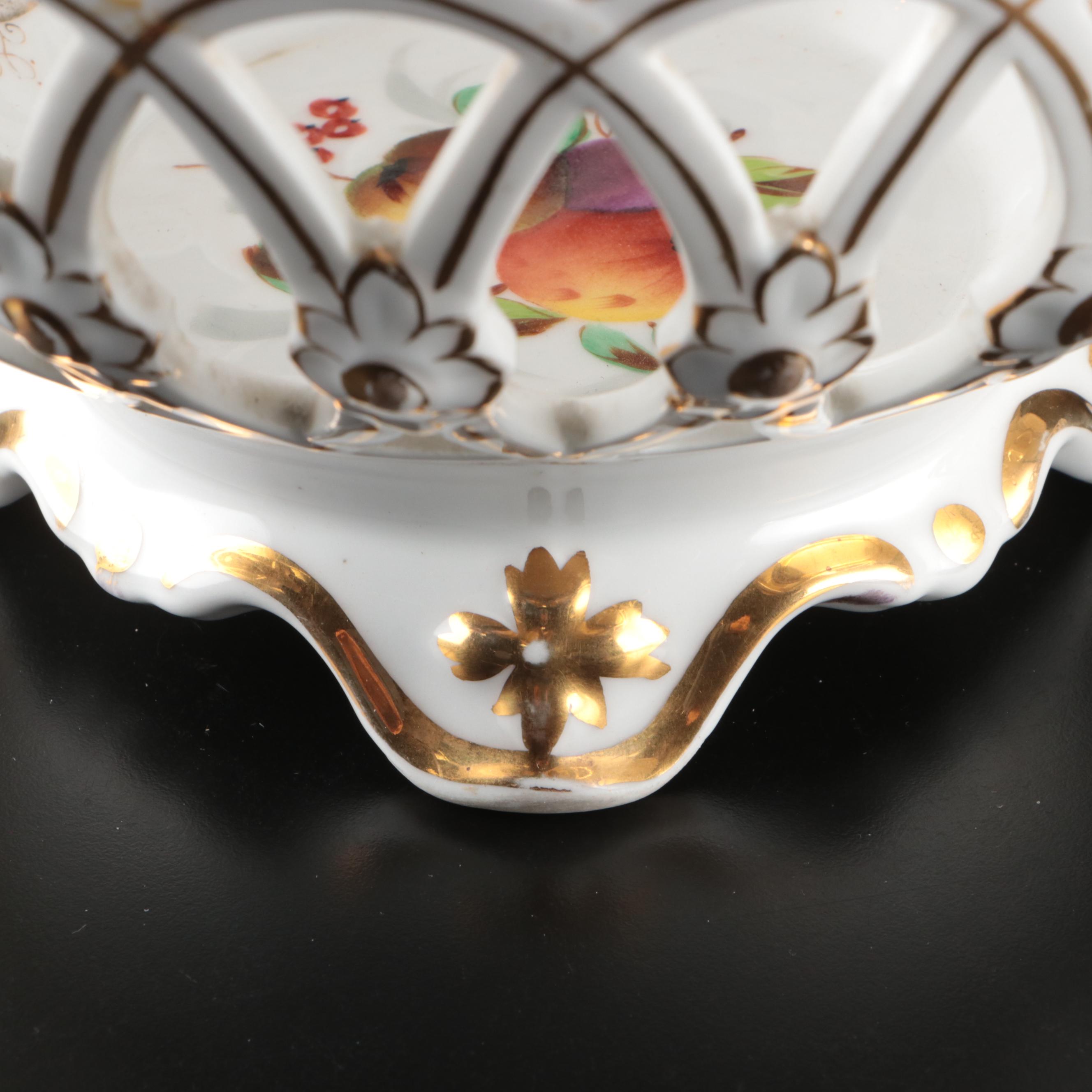 Carl Tielsch Porcelain Open Border Fruit Bowls, Late 19th Century