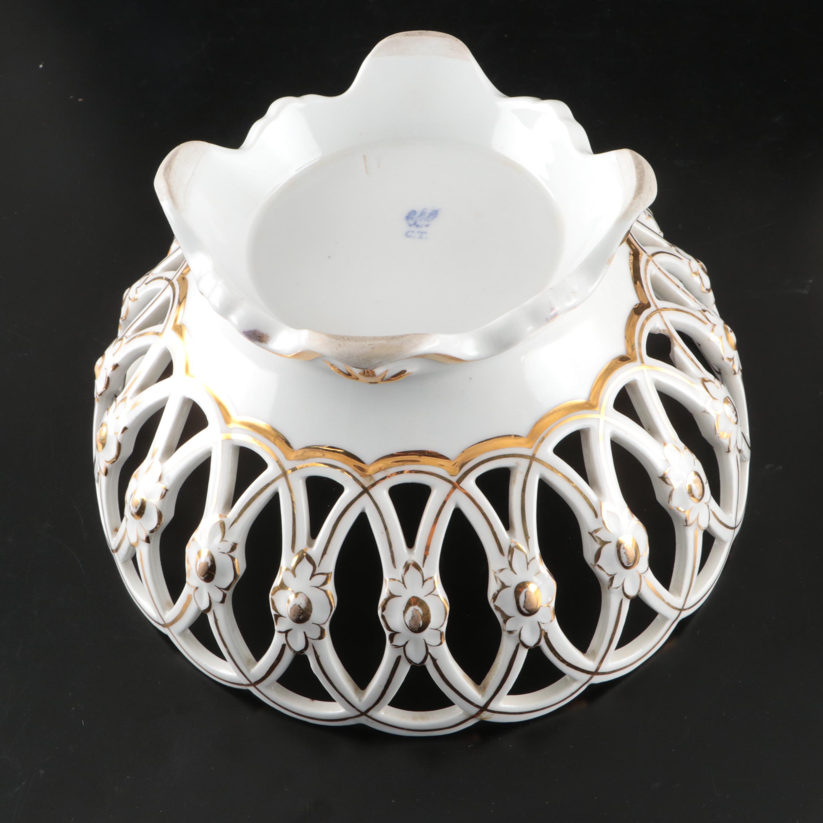 Carl Tielsch Porcelain Open Border Fruit Bowls, Late 19th Century