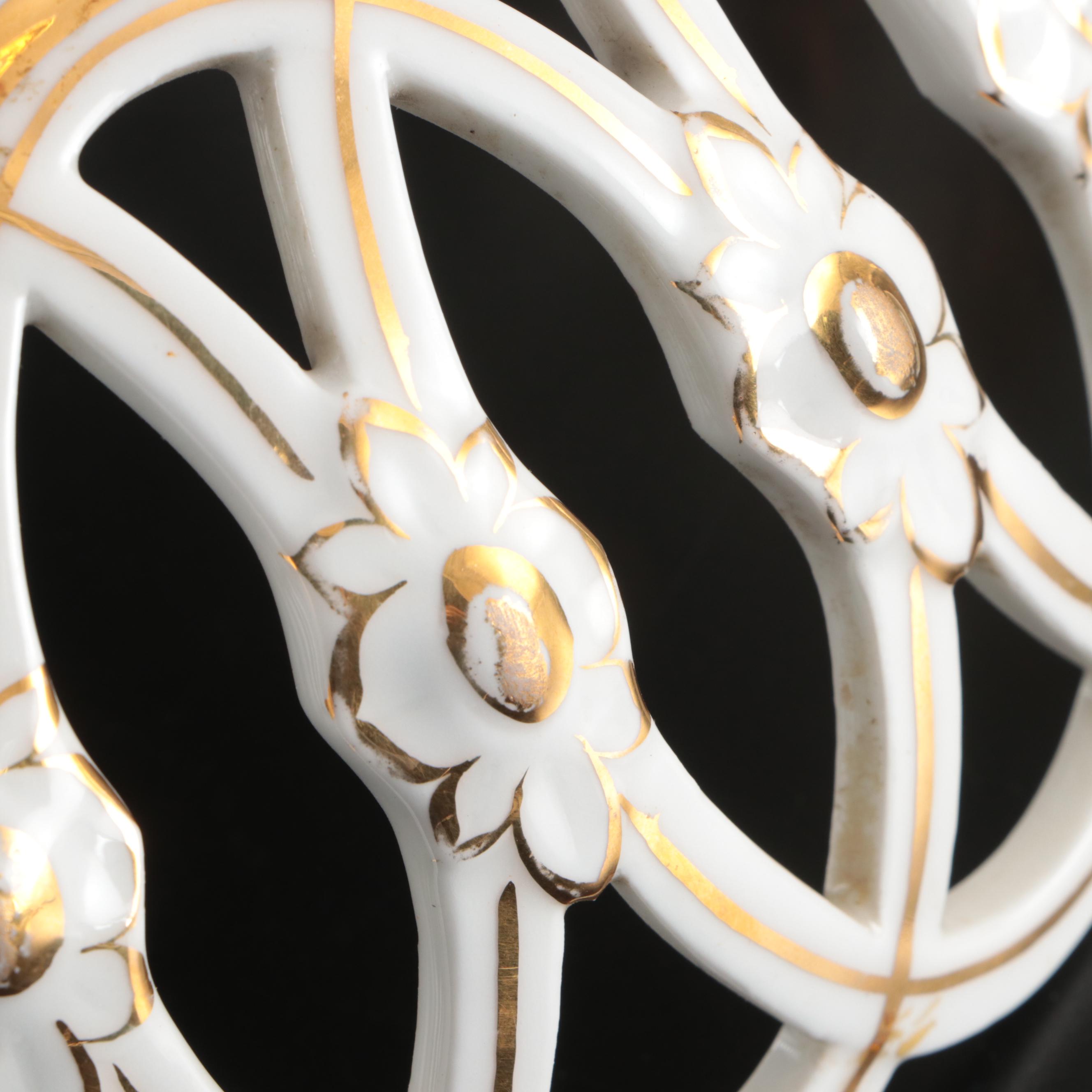 Carl Tielsch Porcelain Open Border Fruit Bowls, Late 19th Century