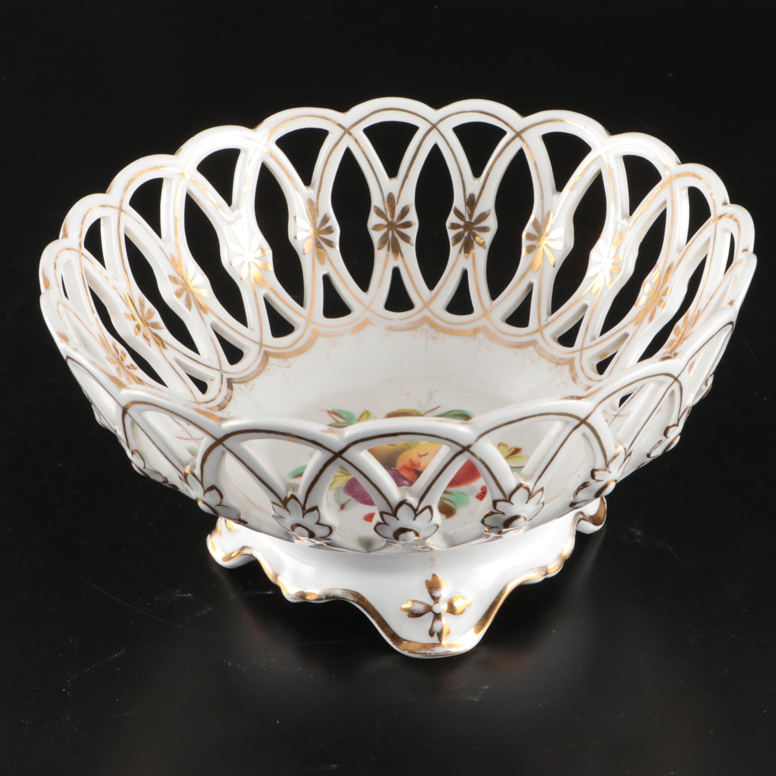 Carl Tielsch Porcelain Open Border Fruit Bowls, Late 19th Century