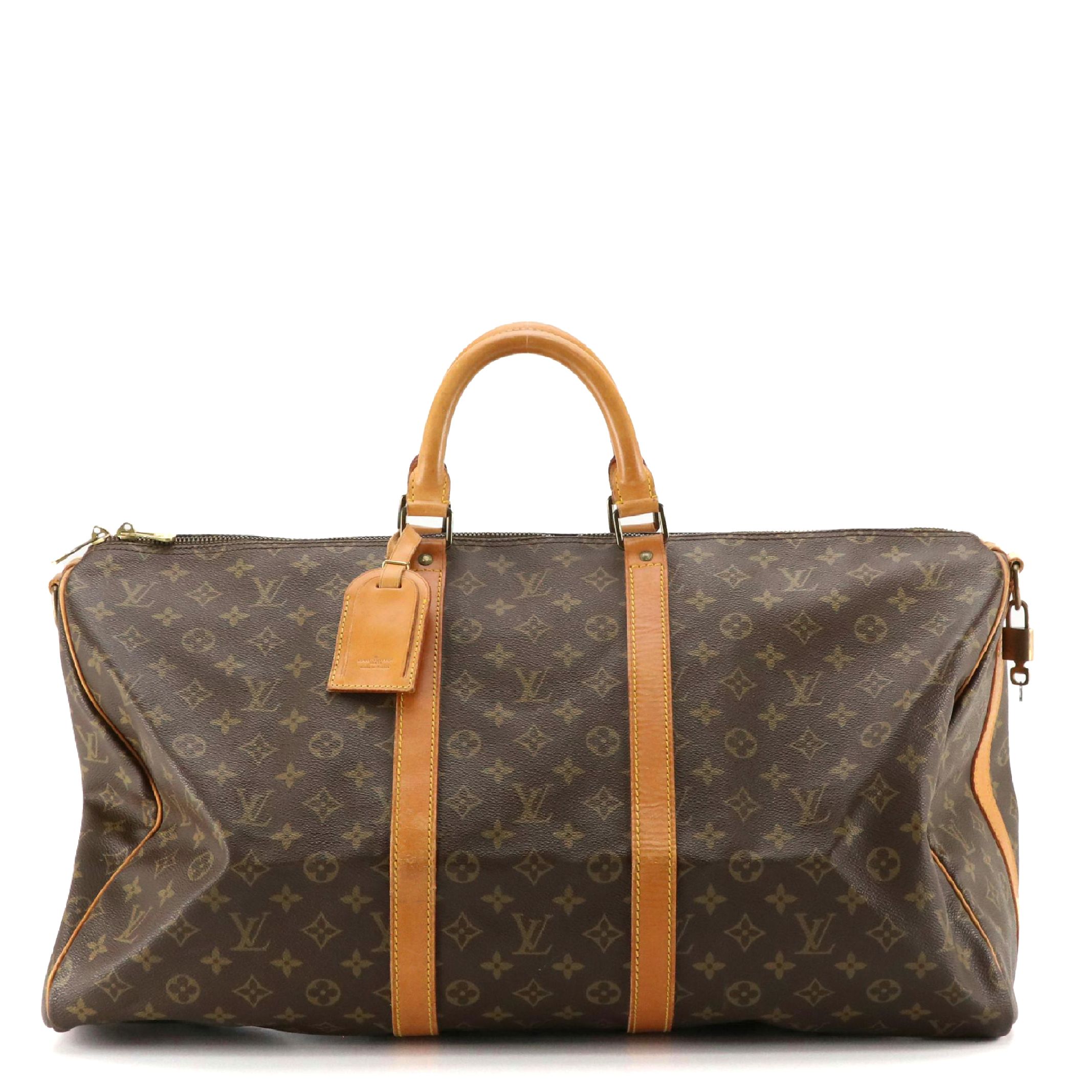 Louis Vuitton Keepall 55 Bandoulière in Monogram Canvas and Vachetta Leather