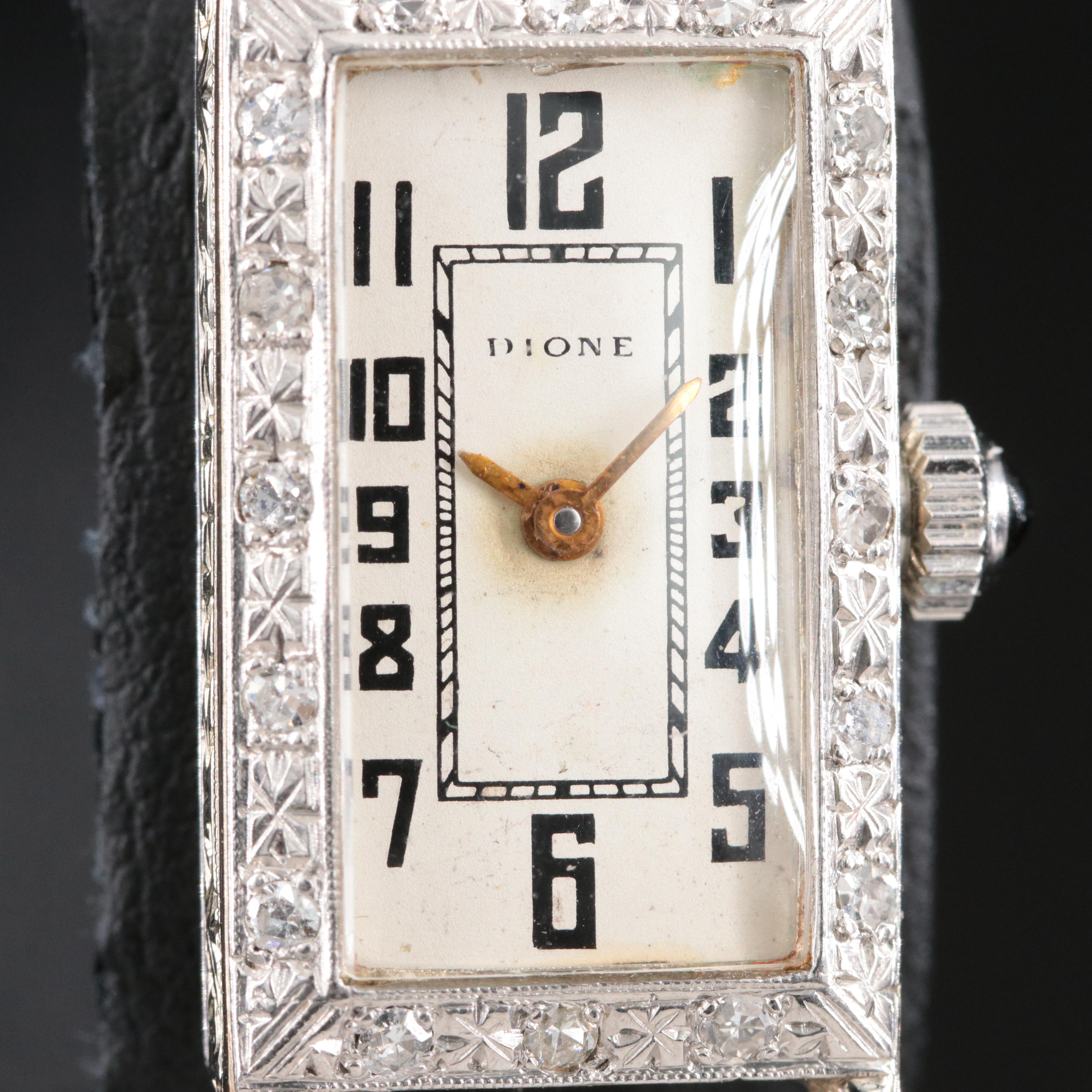 Art Deco Dione Platinum & 18K Diamond Watch