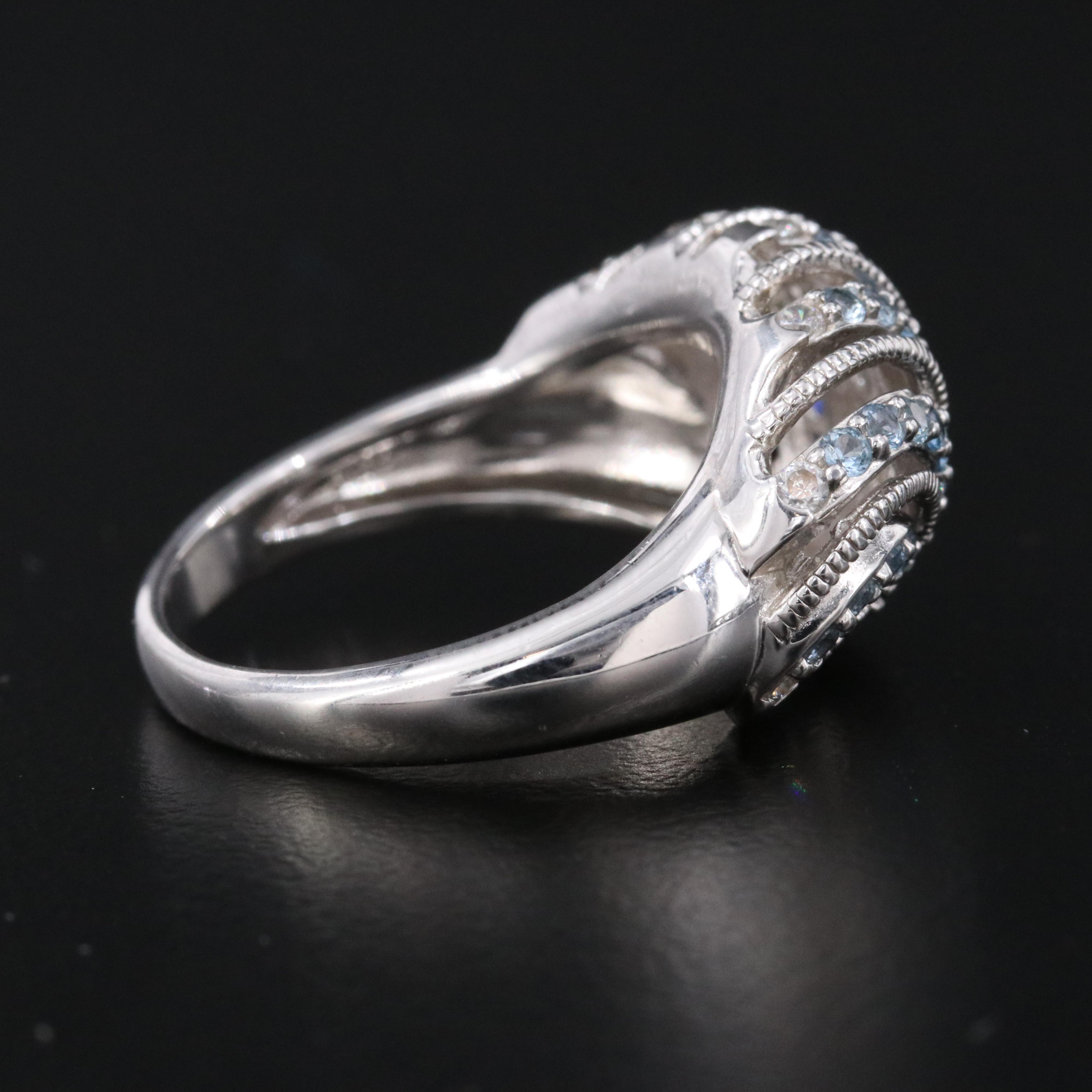 Sterling Sapphire, Spinel, and CZ Ring