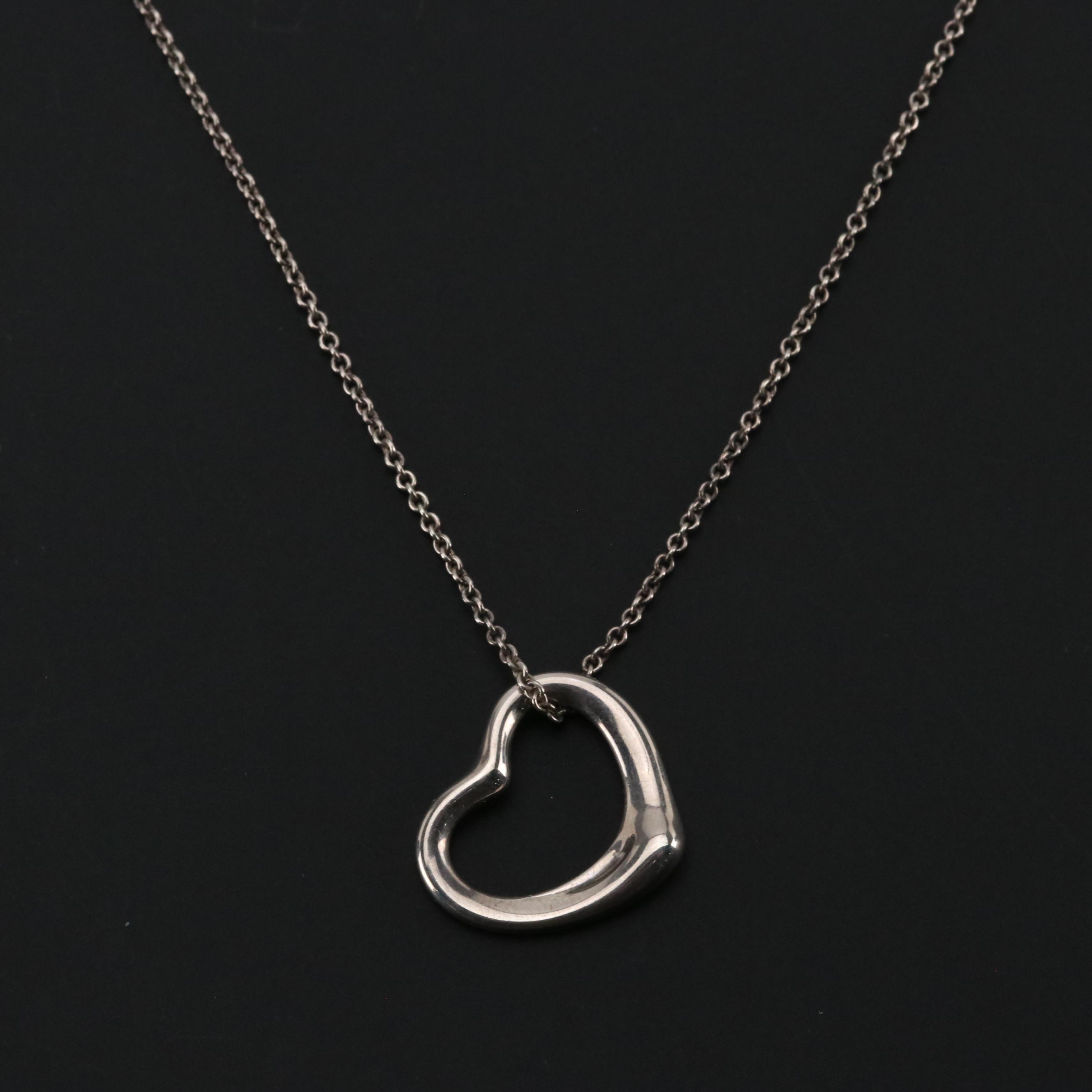 Elsa Peretti for Tiffany & Co. Sterling Open Heart Pendant Necklace
