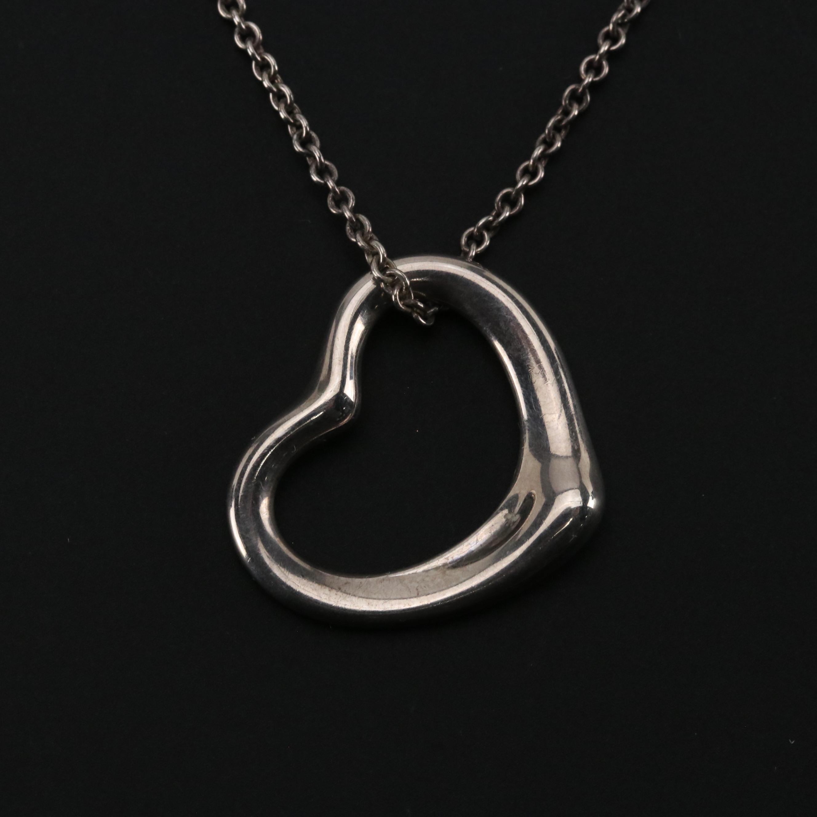 Elsa Peretti for Tiffany & Co. Sterling Open Heart Pendant Necklace