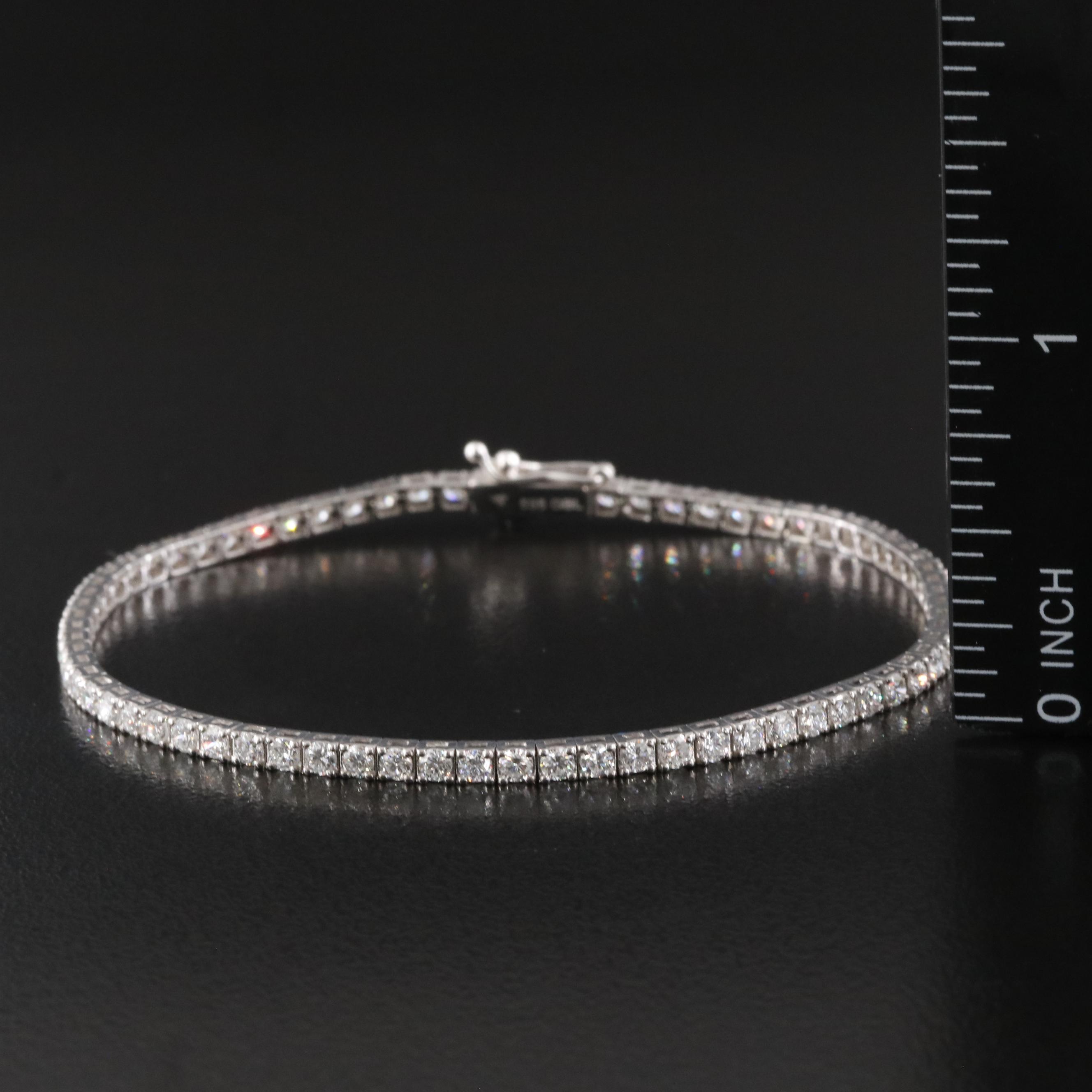 14K 3.00 CTW Lab Grown Diamond Line Bracelet with IGI Jewelry Report