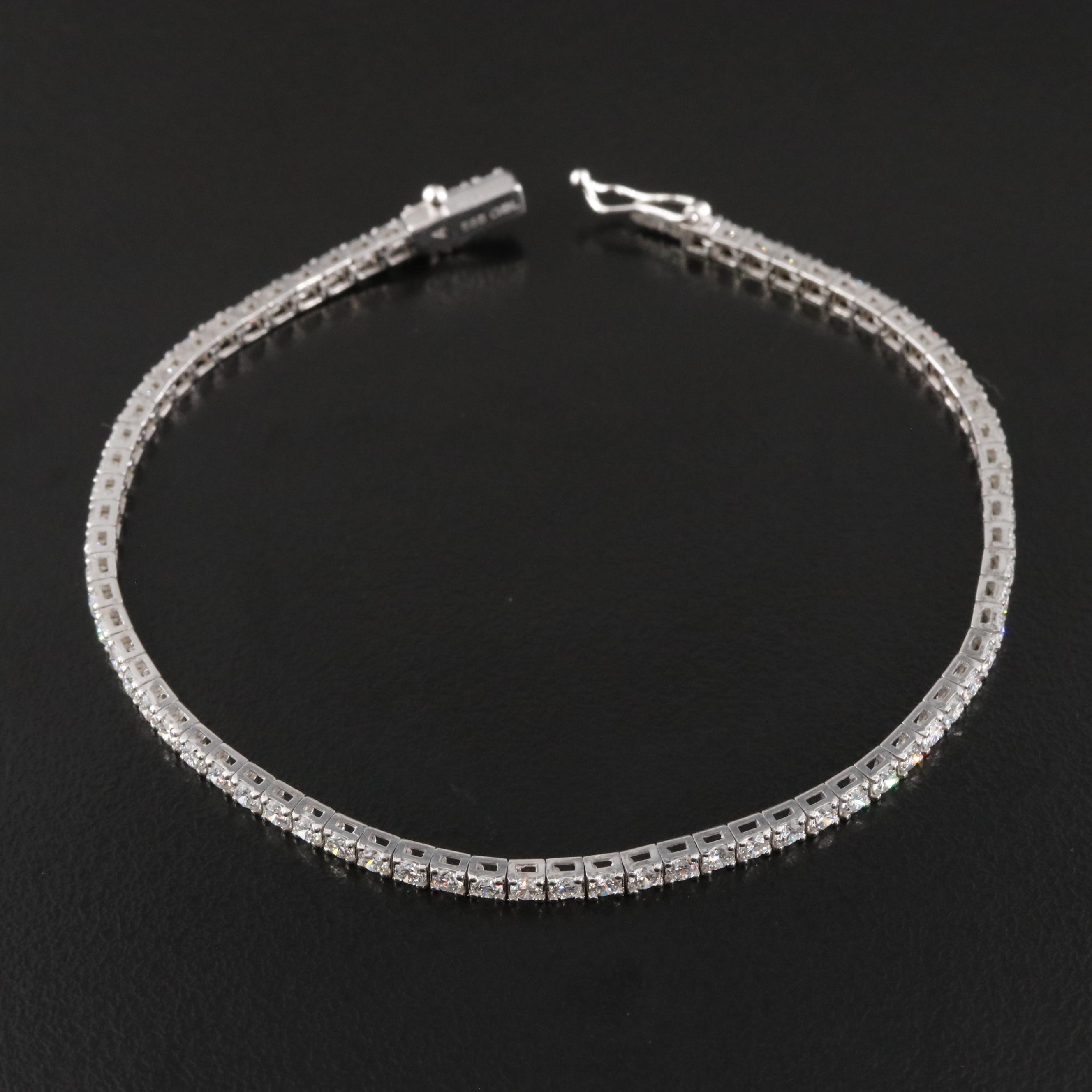 14K 3.00 CTW Lab Grown Diamond Line Bracelet with IGI Jewelry Report