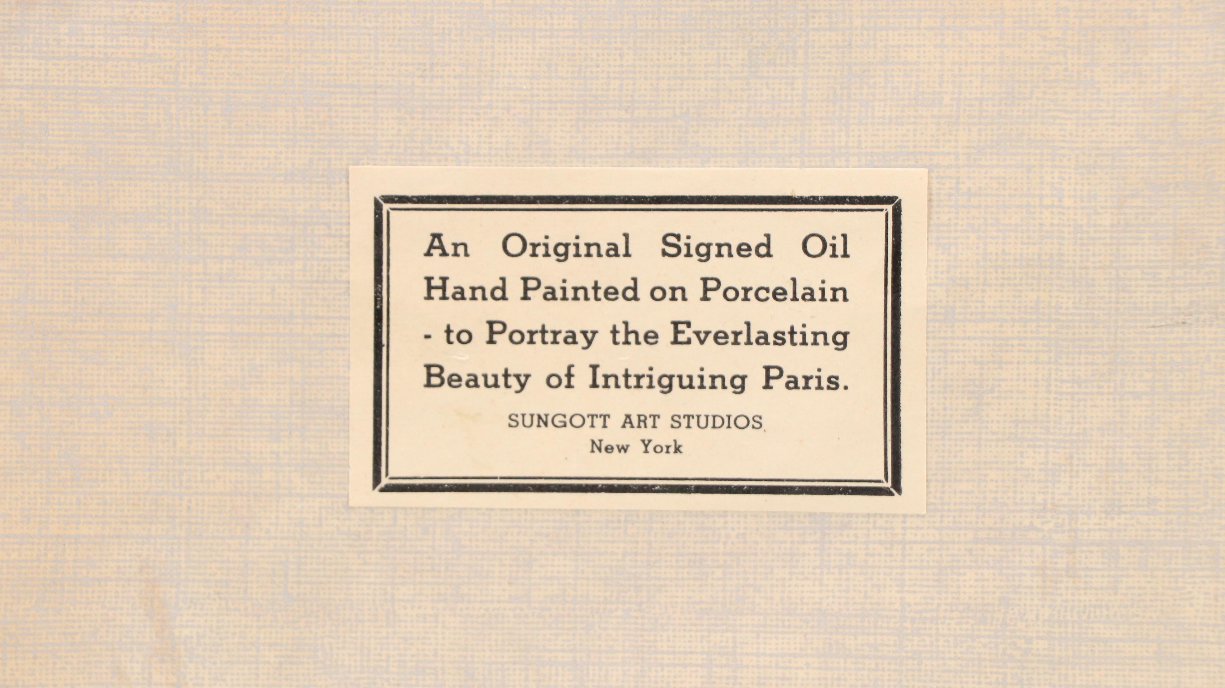 Sungott Art Studios Hand-Painted Porcelain Tiles of Parisian Street Scenes