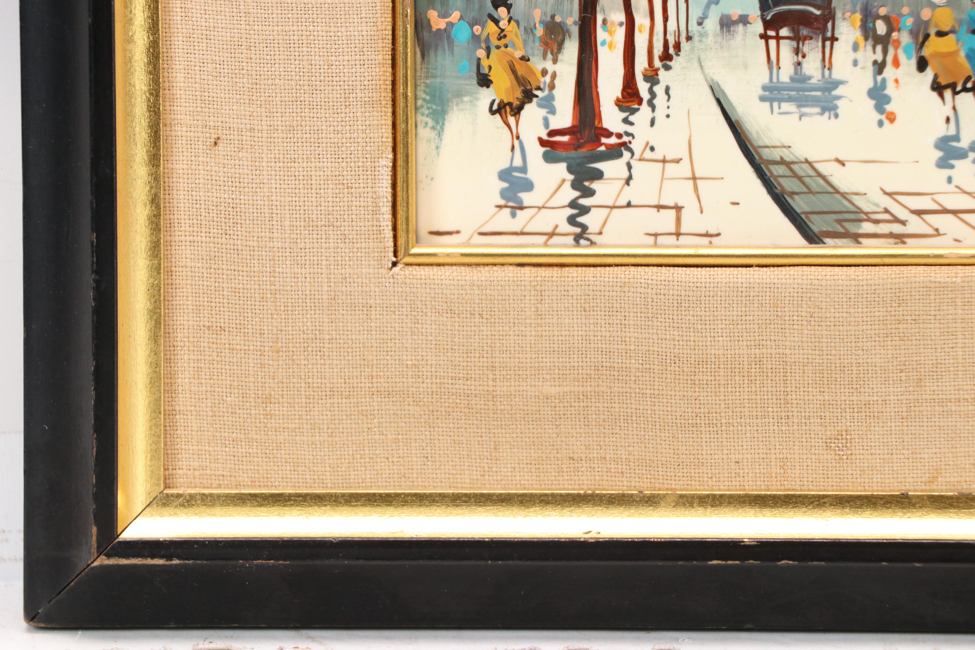 Sungott Art Studios Hand-Painted Porcelain Tiles of Parisian Street Scenes