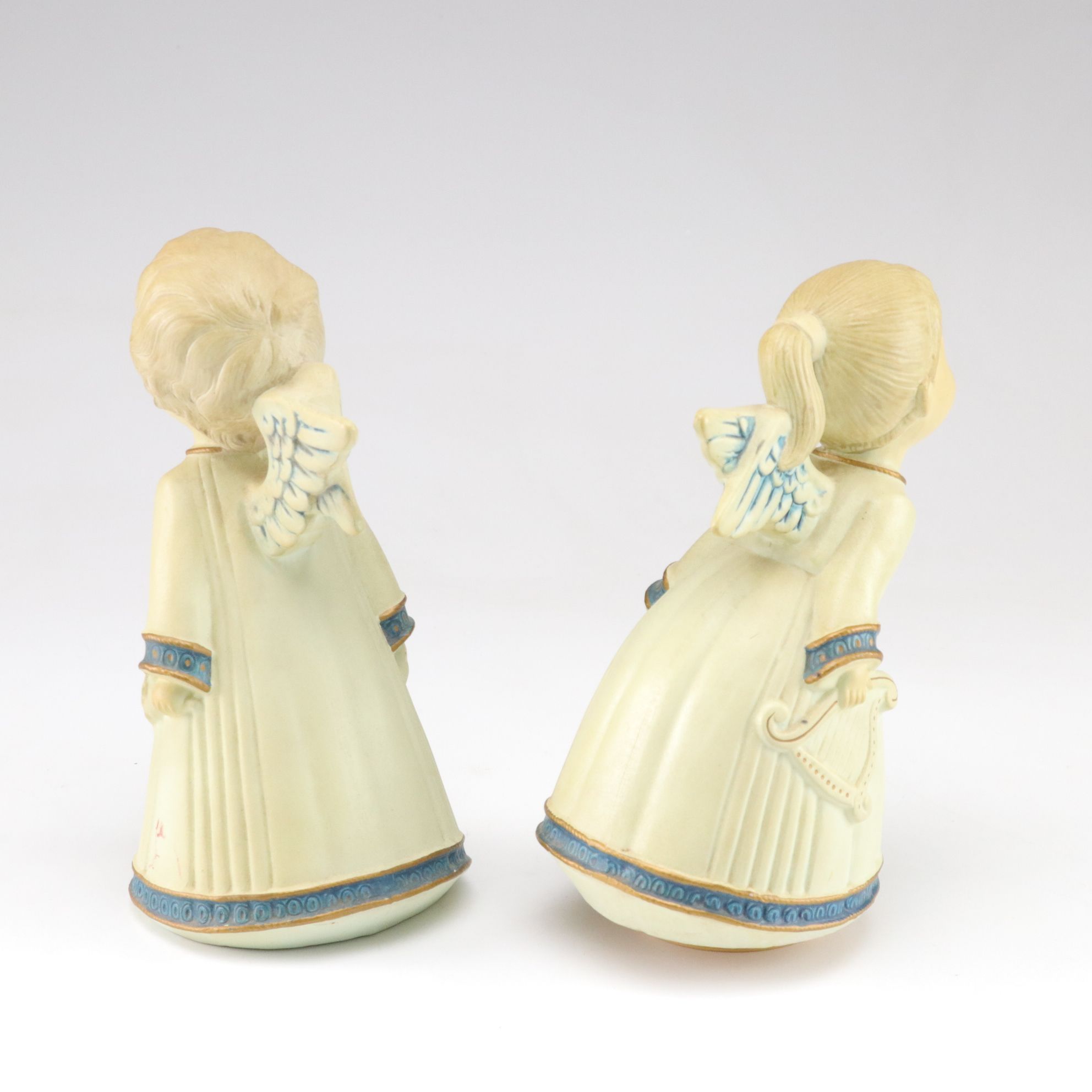Precious Moments Angel Statues with Japanese Chalkware Kissing Angels