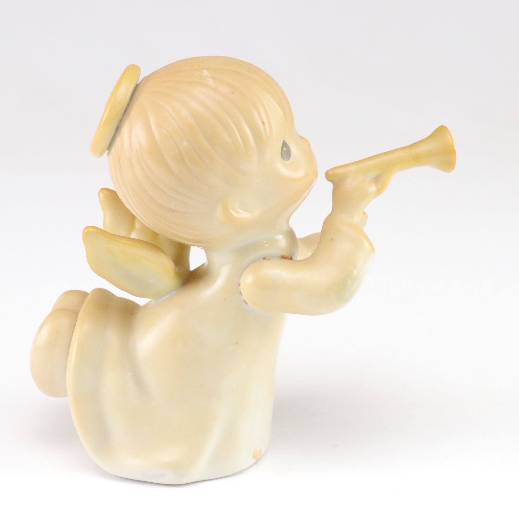 Precious Moments Angel Statues with Japanese Chalkware Kissing Angels