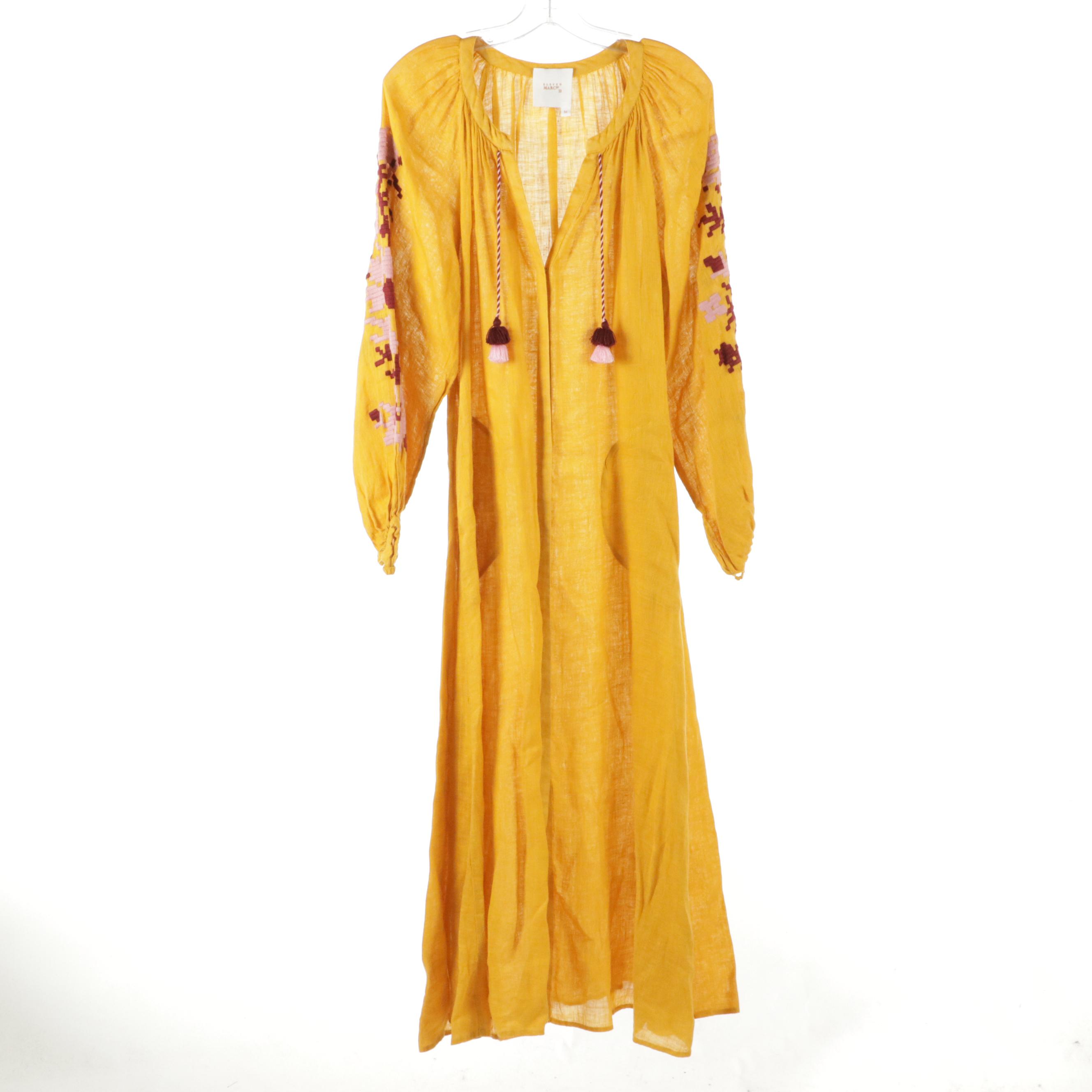 Rick Owens Lilies Draped Midi Dress W/ March Eleven Linen & Cotton Maxi Dresses