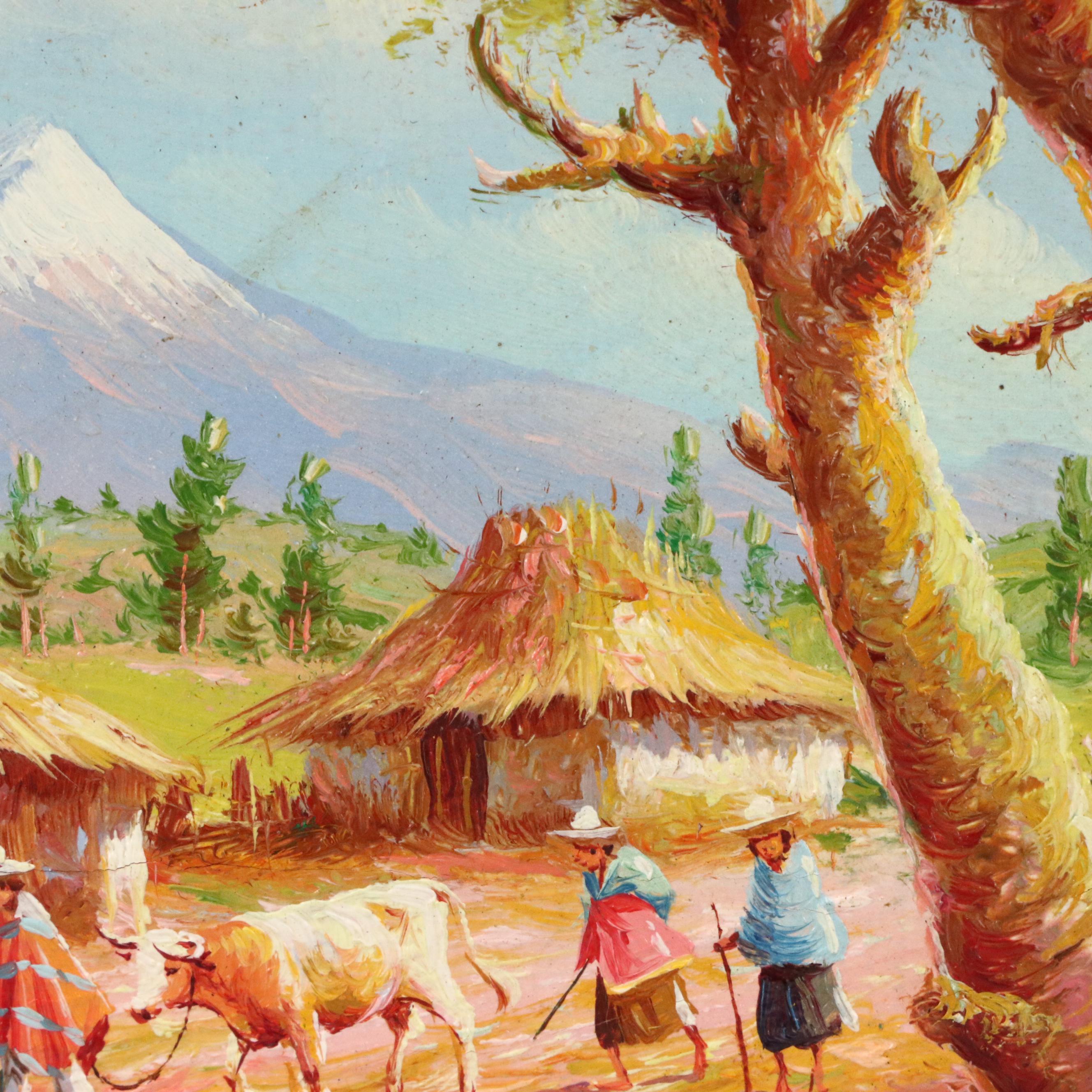 Oswaldo Moncayo Ecuadorian Landscape Oil Paintings, Mid-20th Century