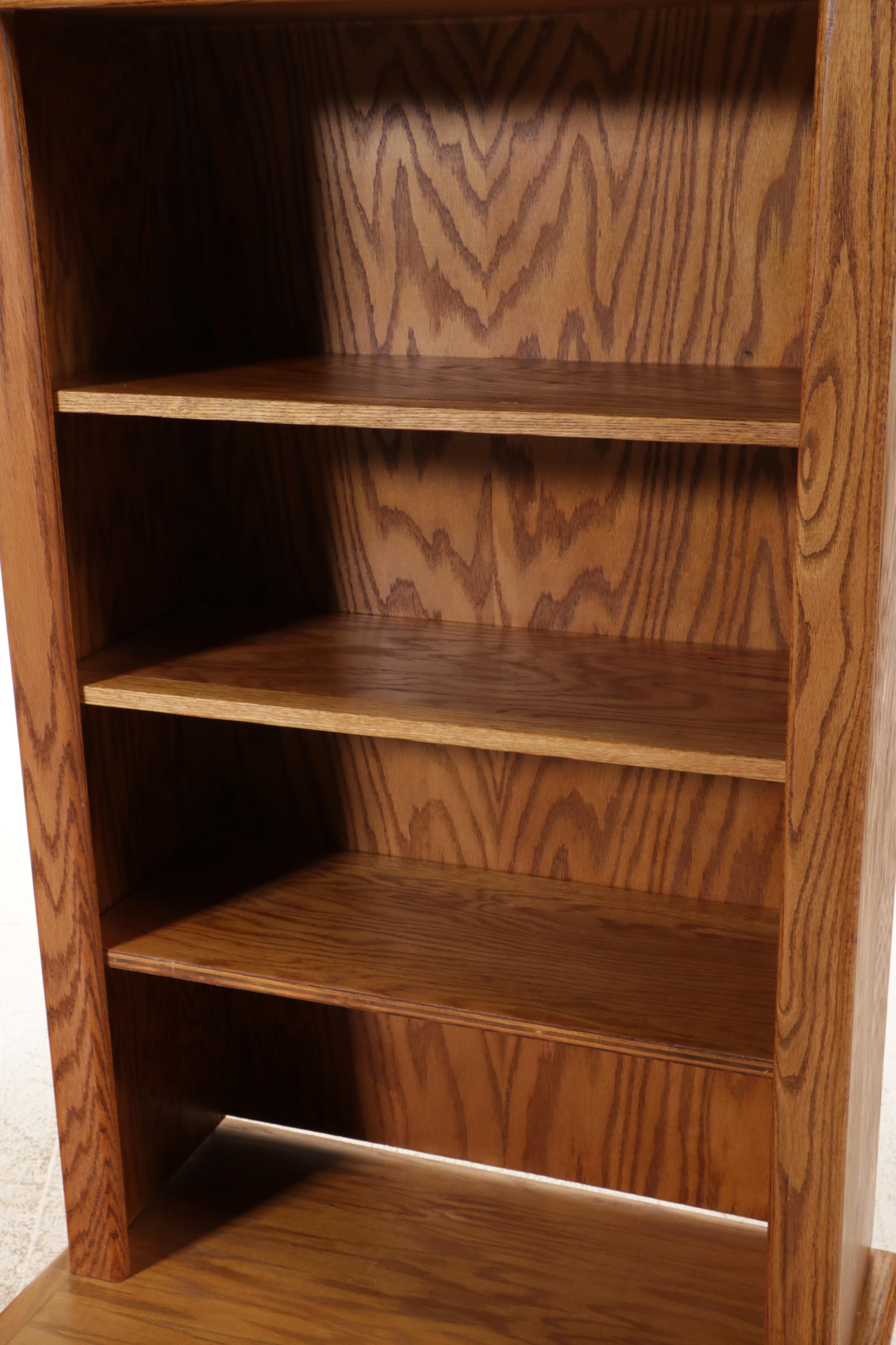 Two Modernist Style Oak Cabinets, Late 20th Century