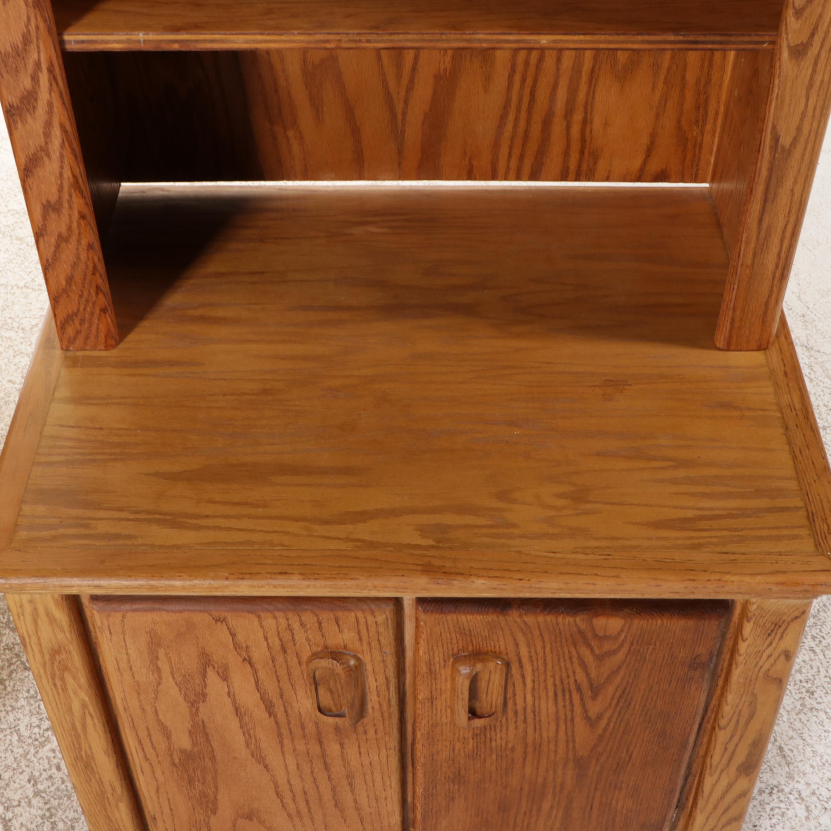 Two Modernist Style Oak Cabinets, Late 20th Century