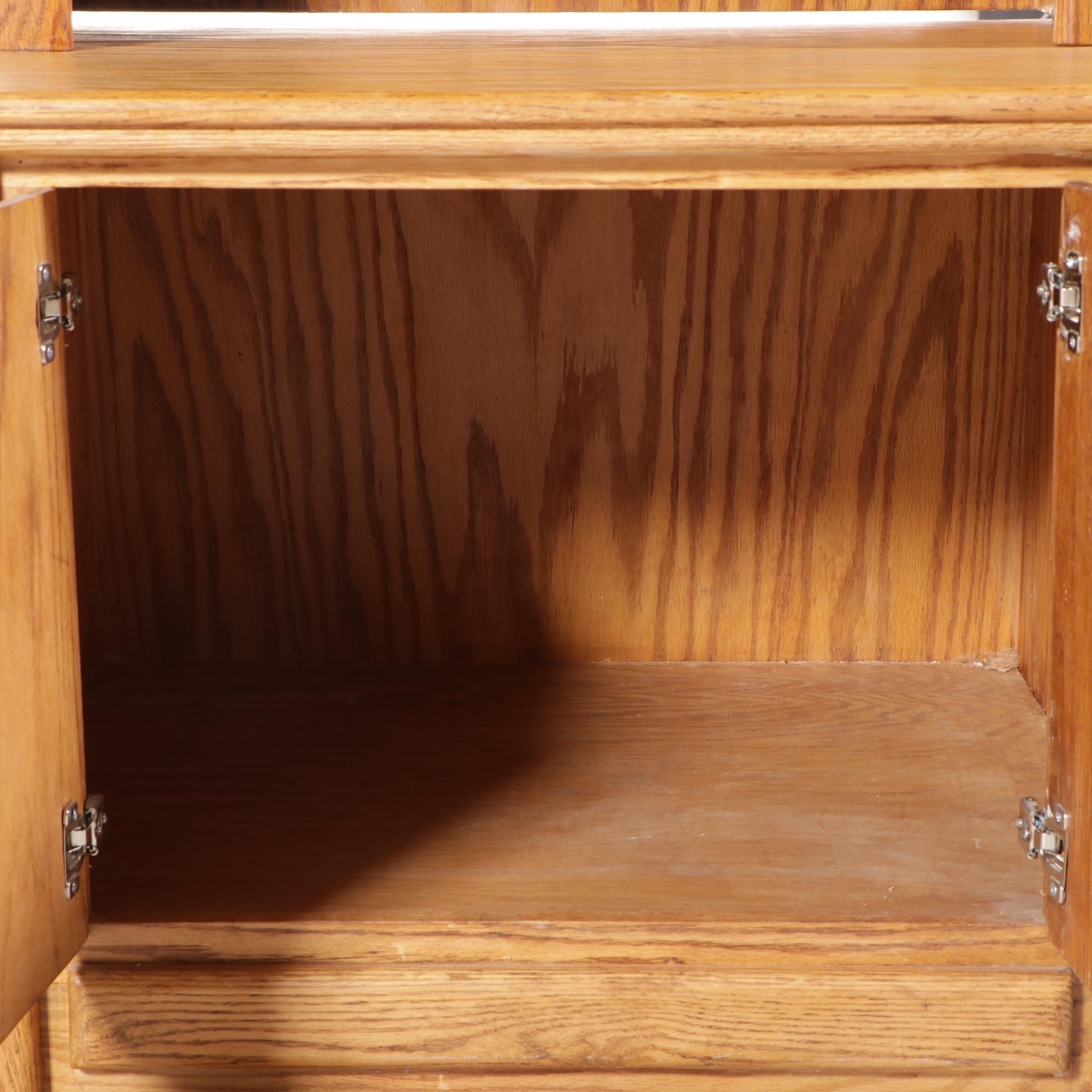 Two Modernist Style Oak Cabinets, Late 20th Century
