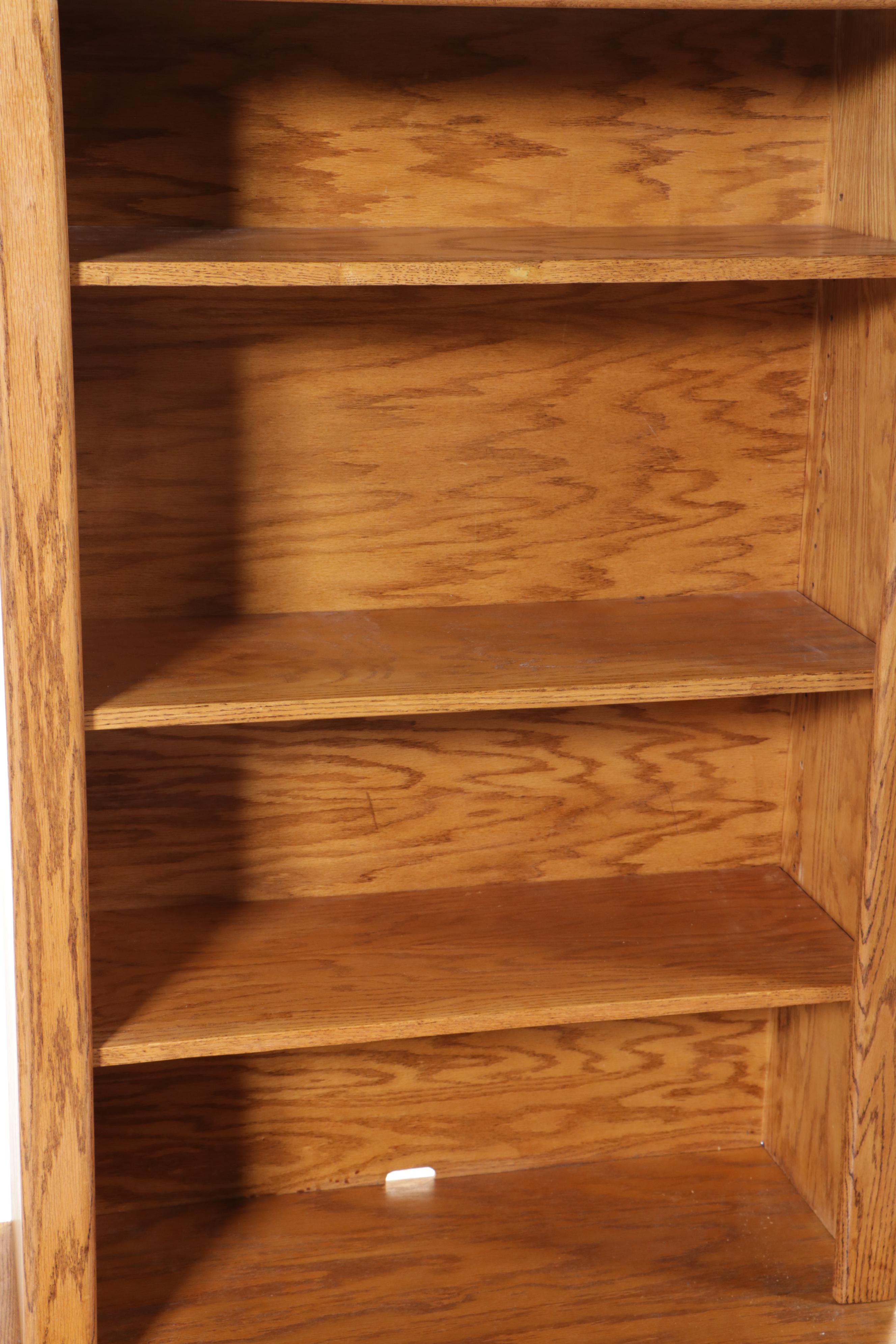 Two Modernist Style Oak Cabinets, Late 20th Century