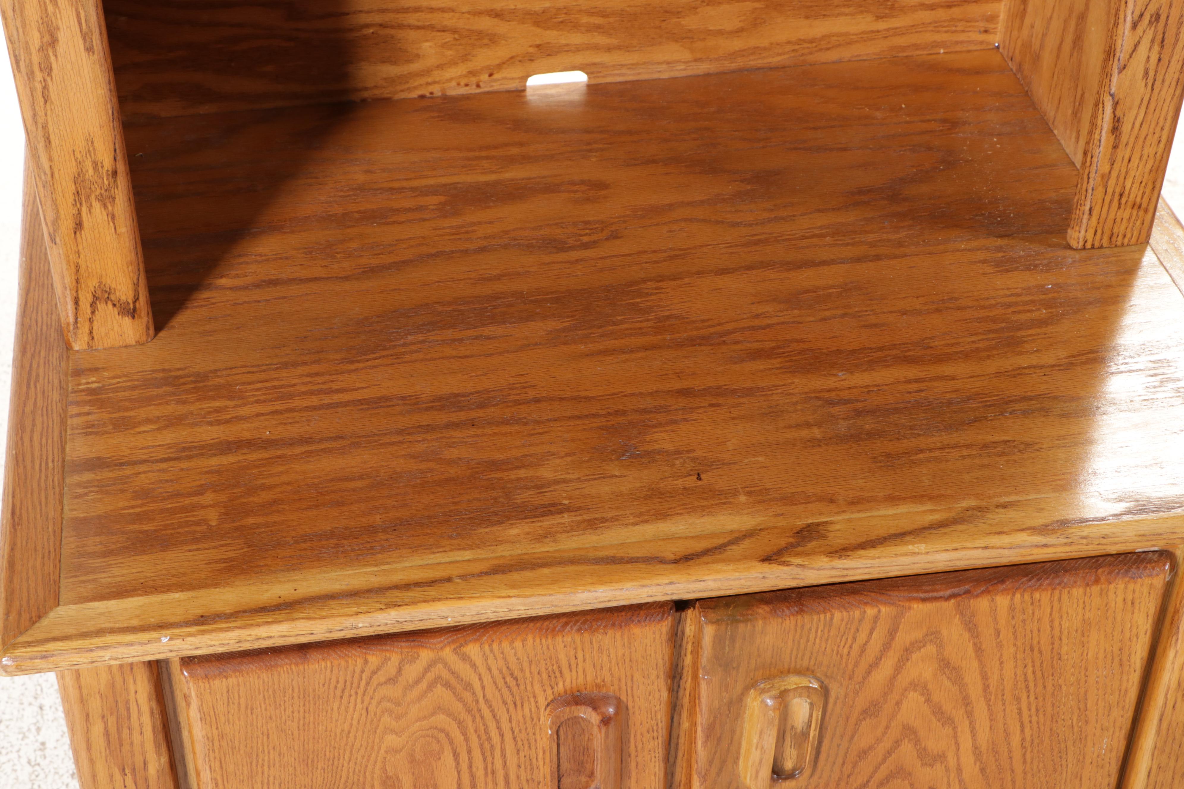 Two Modernist Style Oak Cabinets, Late 20th Century