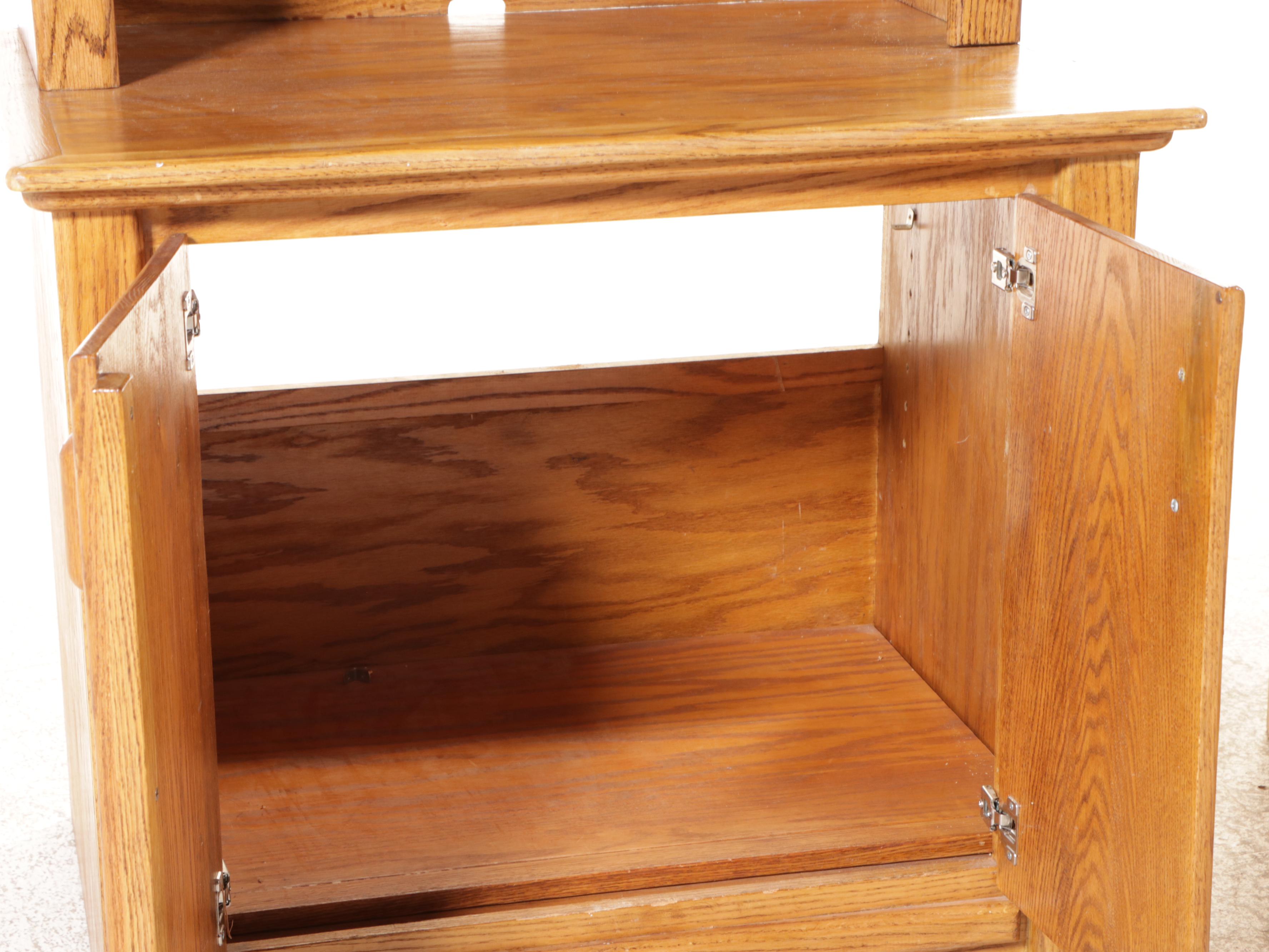 Two Modernist Style Oak Cabinets, Late 20th Century