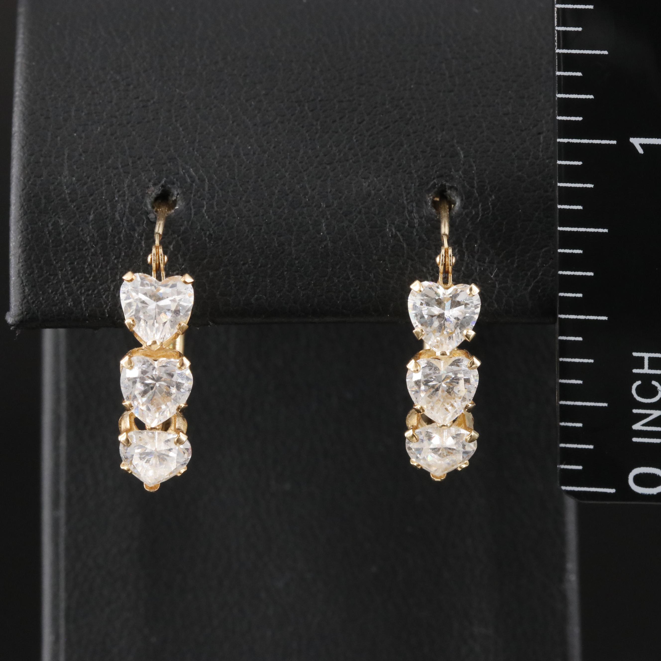 14K CZ Hoop Earrings