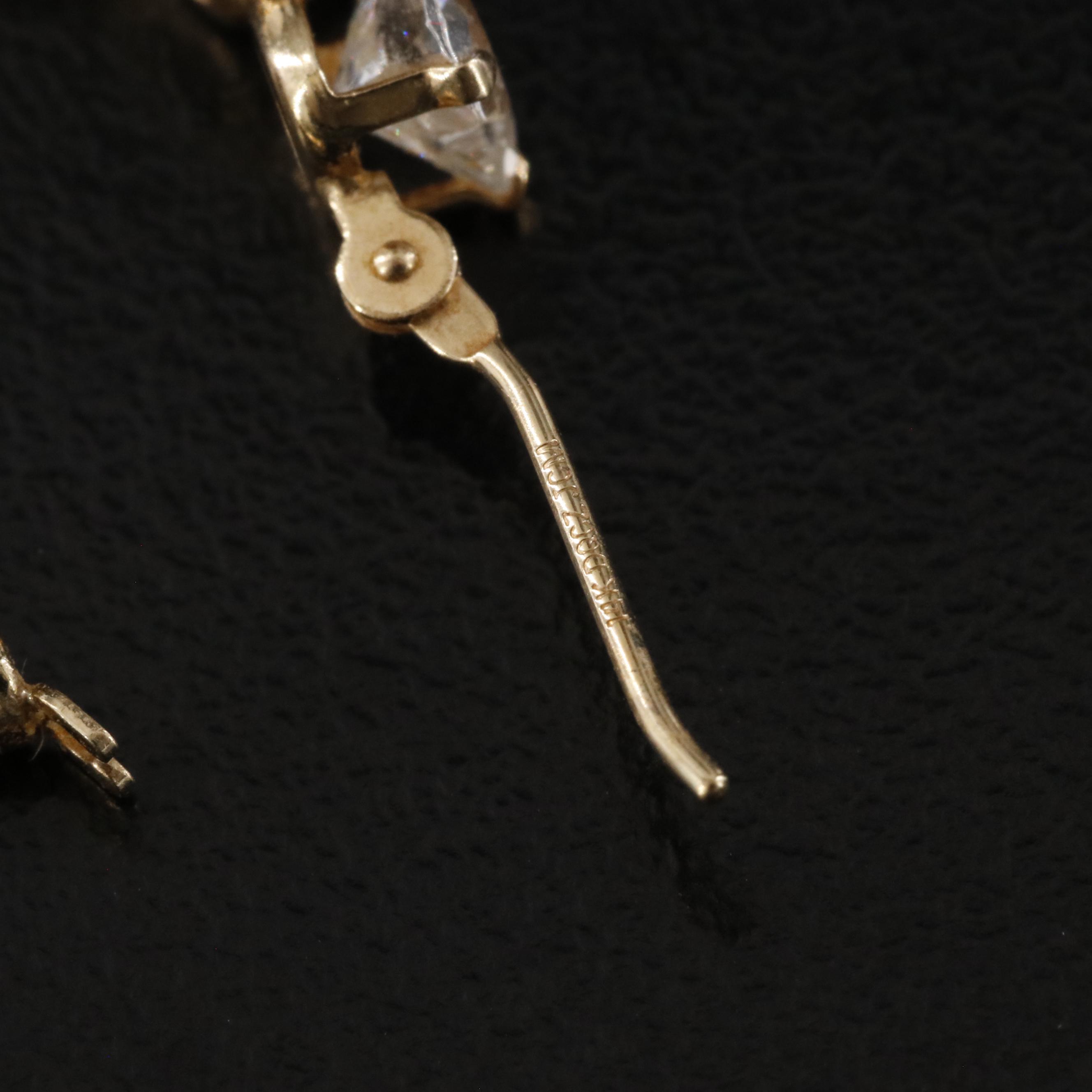 14K CZ Hoop Earrings