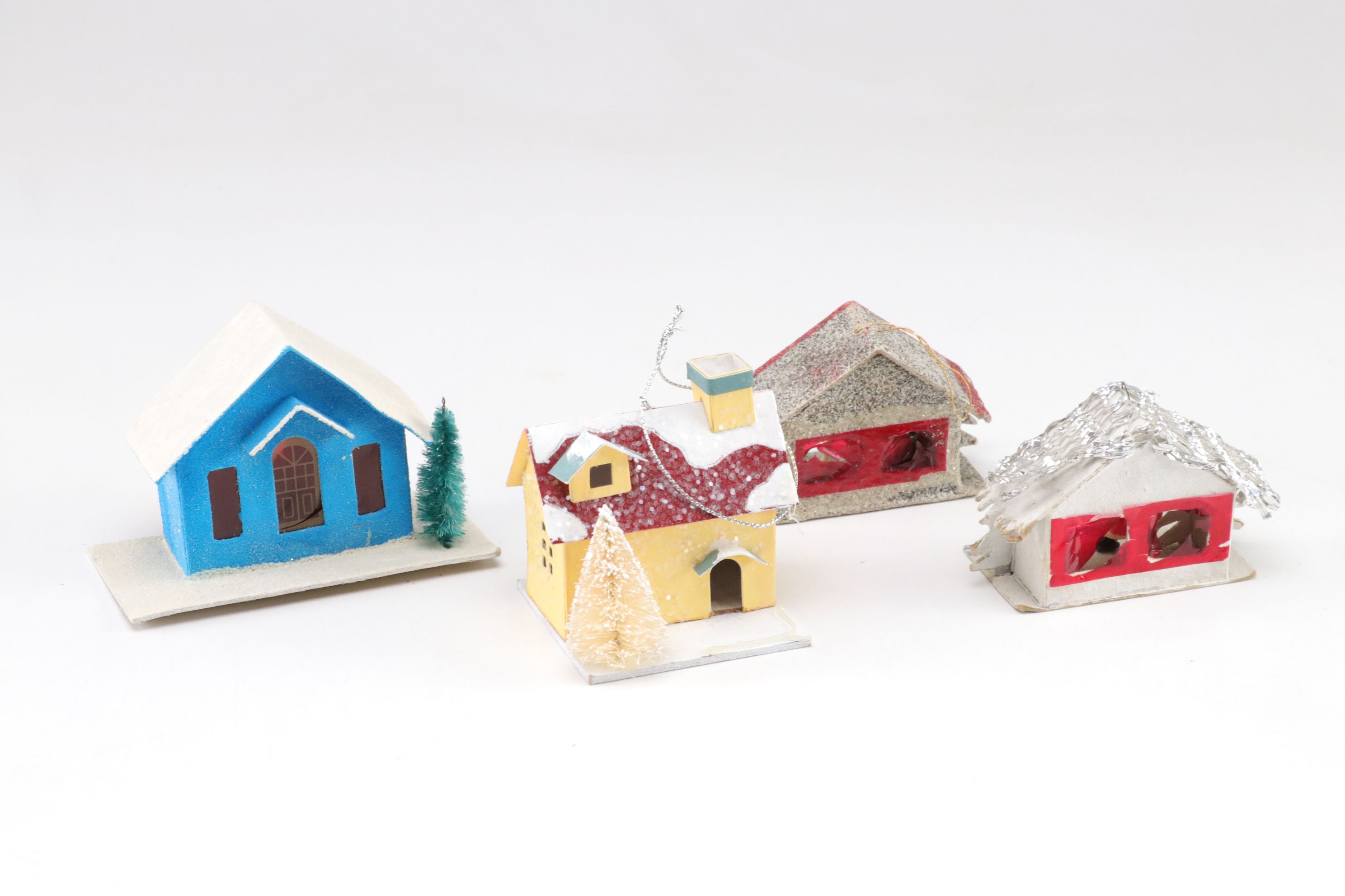 Japanese Putz Christmas Village Houses, Mid-Late 20th C.