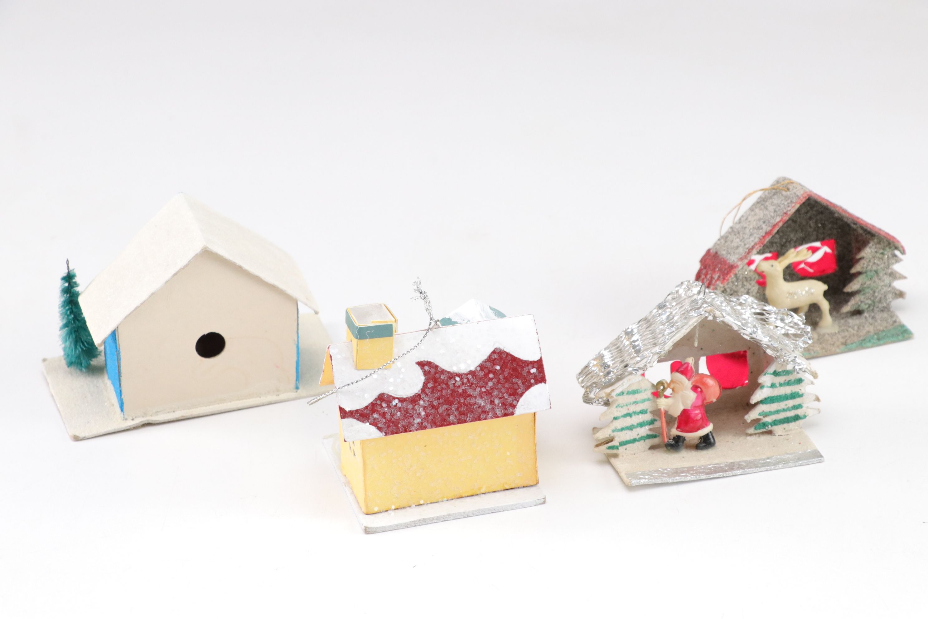 Japanese Putz Christmas Village Houses, Mid-Late 20th C.