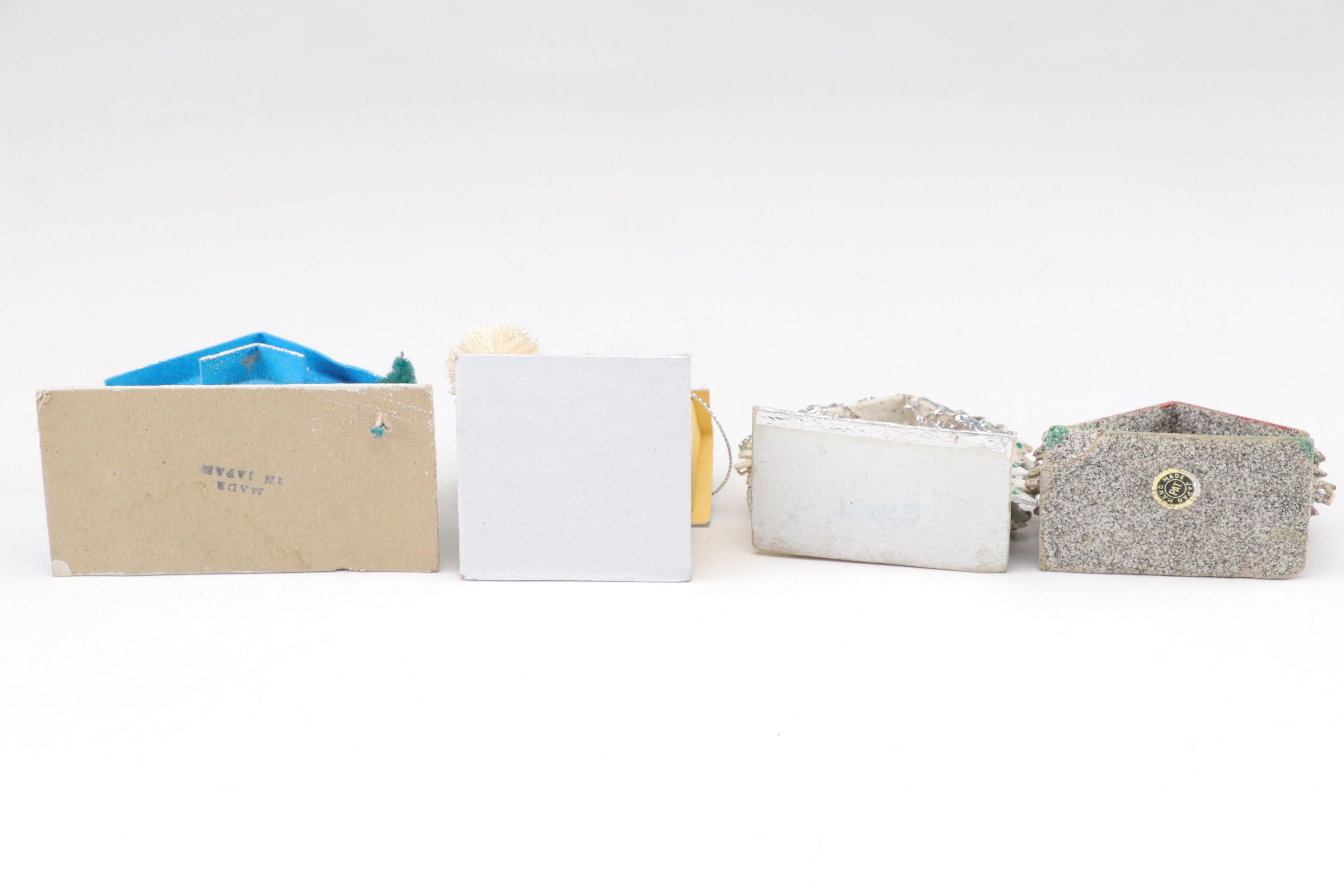 Japanese Putz Christmas Village Houses, Mid-Late 20th C.