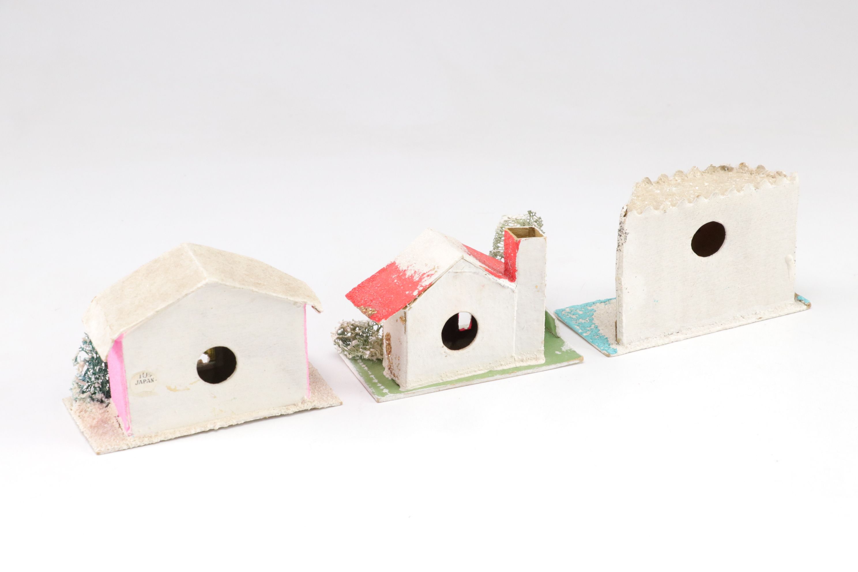 Japanese Putz Christmas Village Houses, 1950s