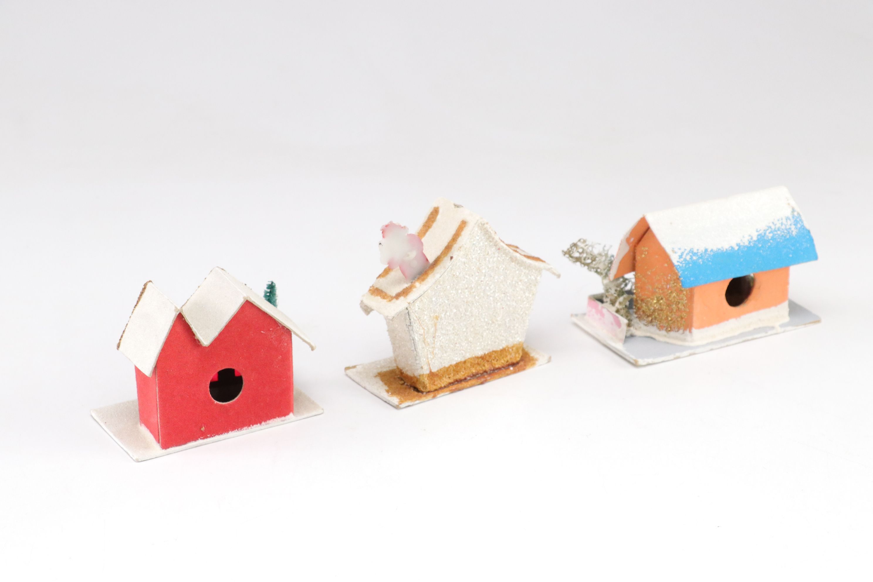 Japanese Putz Christmas Village Houses, 1950s