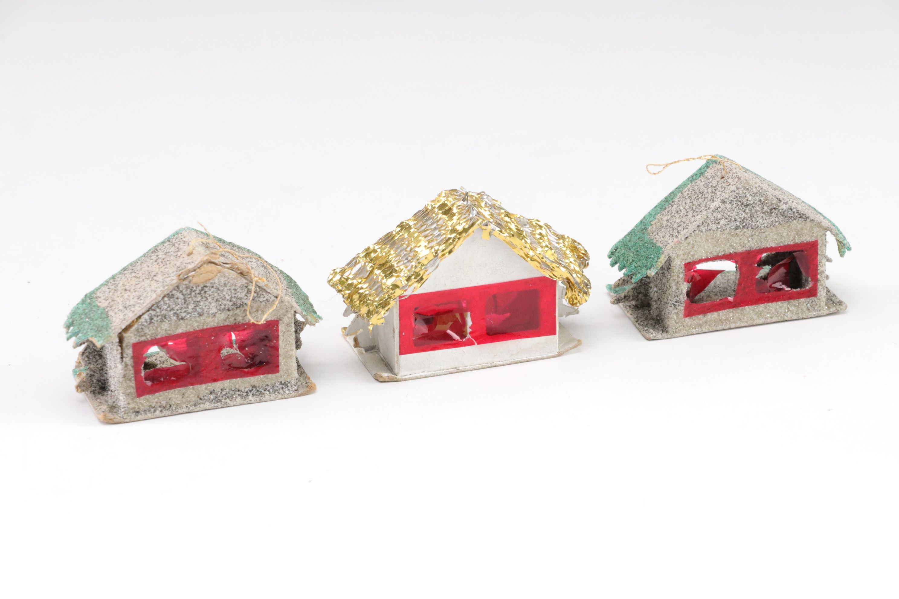 Japanese Putz Christmas Village Houses, 1950s