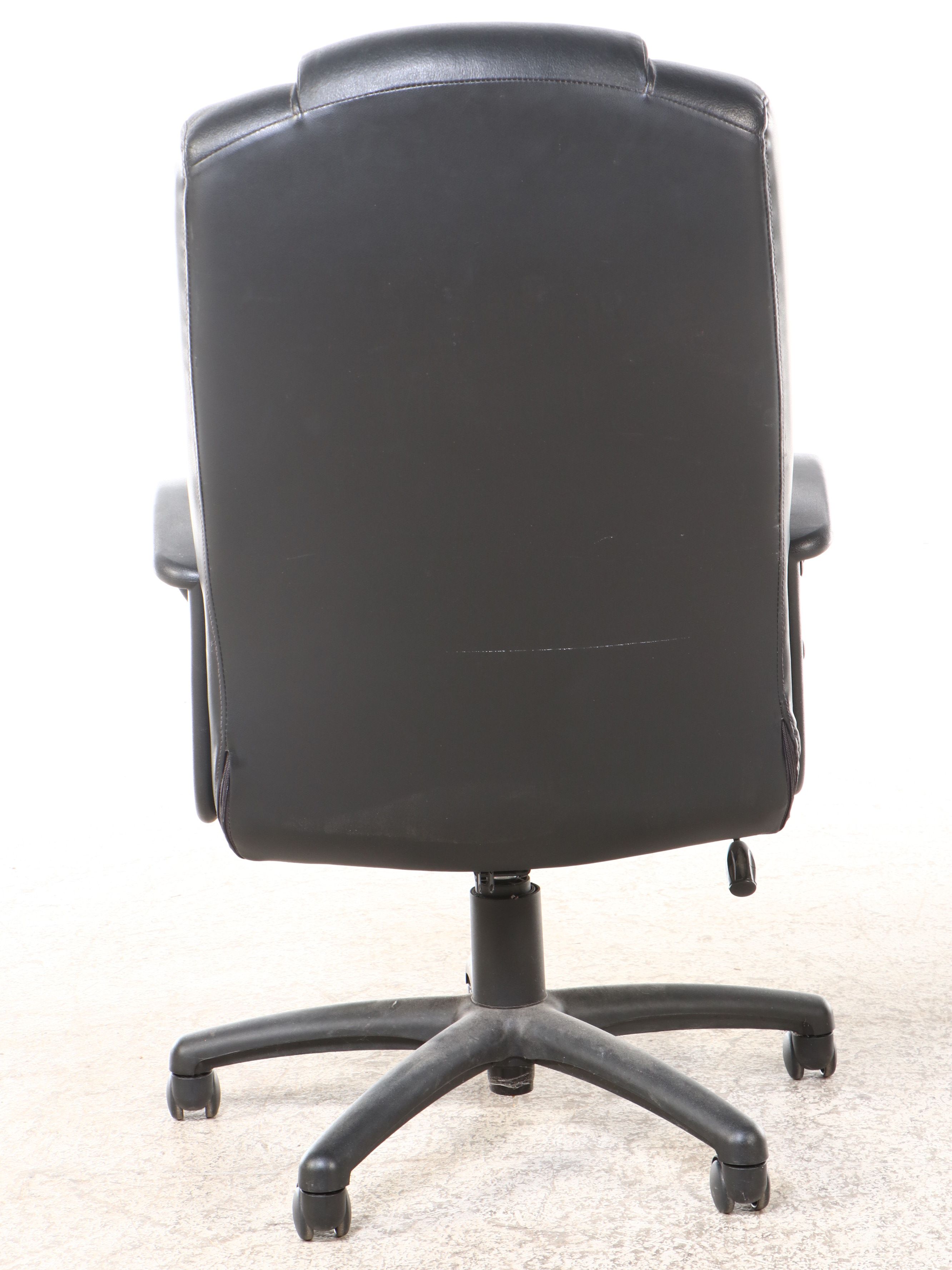 Contemporary Black Faux Leather Upholstered Office Chair