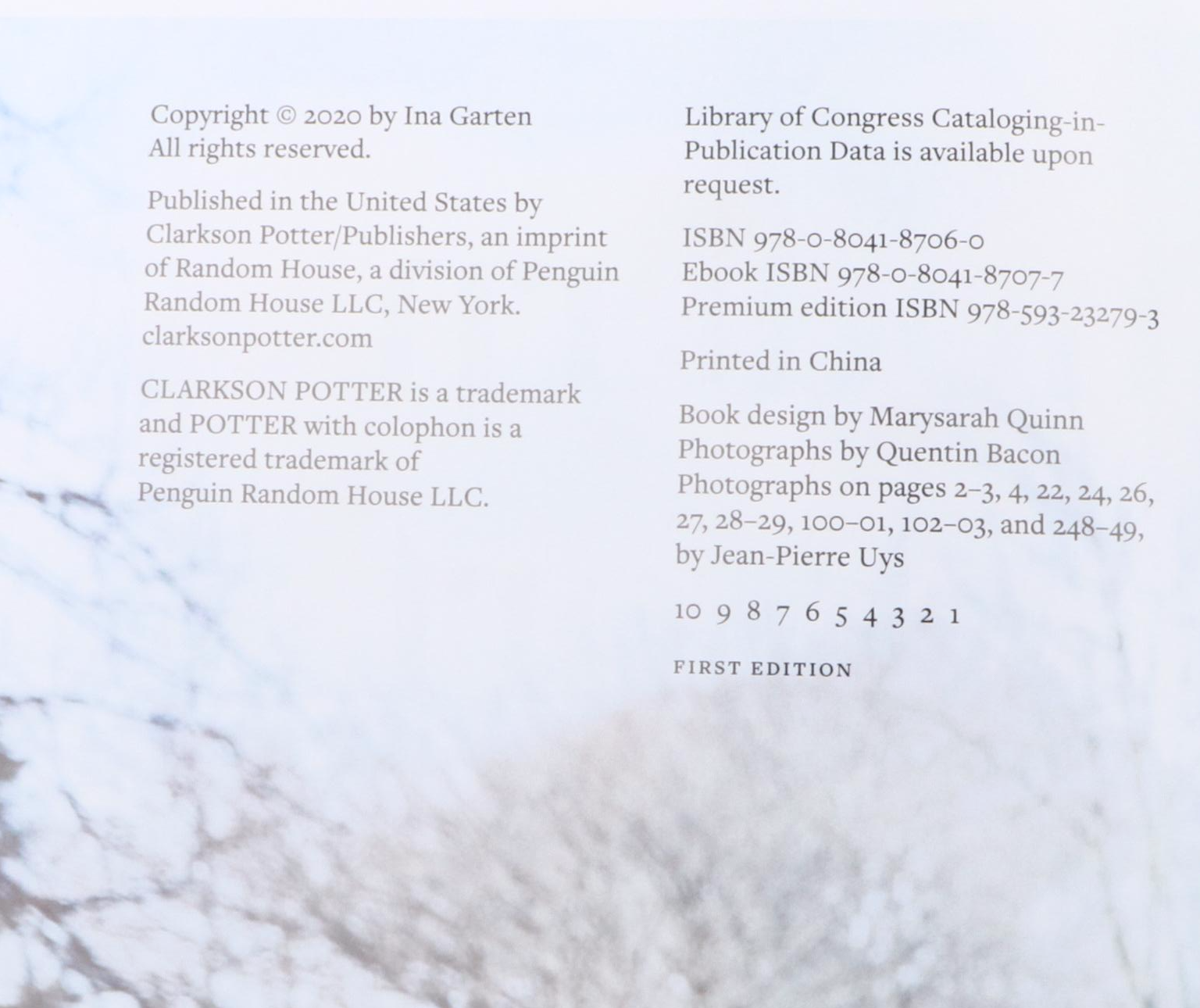 First Edition "Barefoot in Paris" and More Cookbooks by Ina Garten