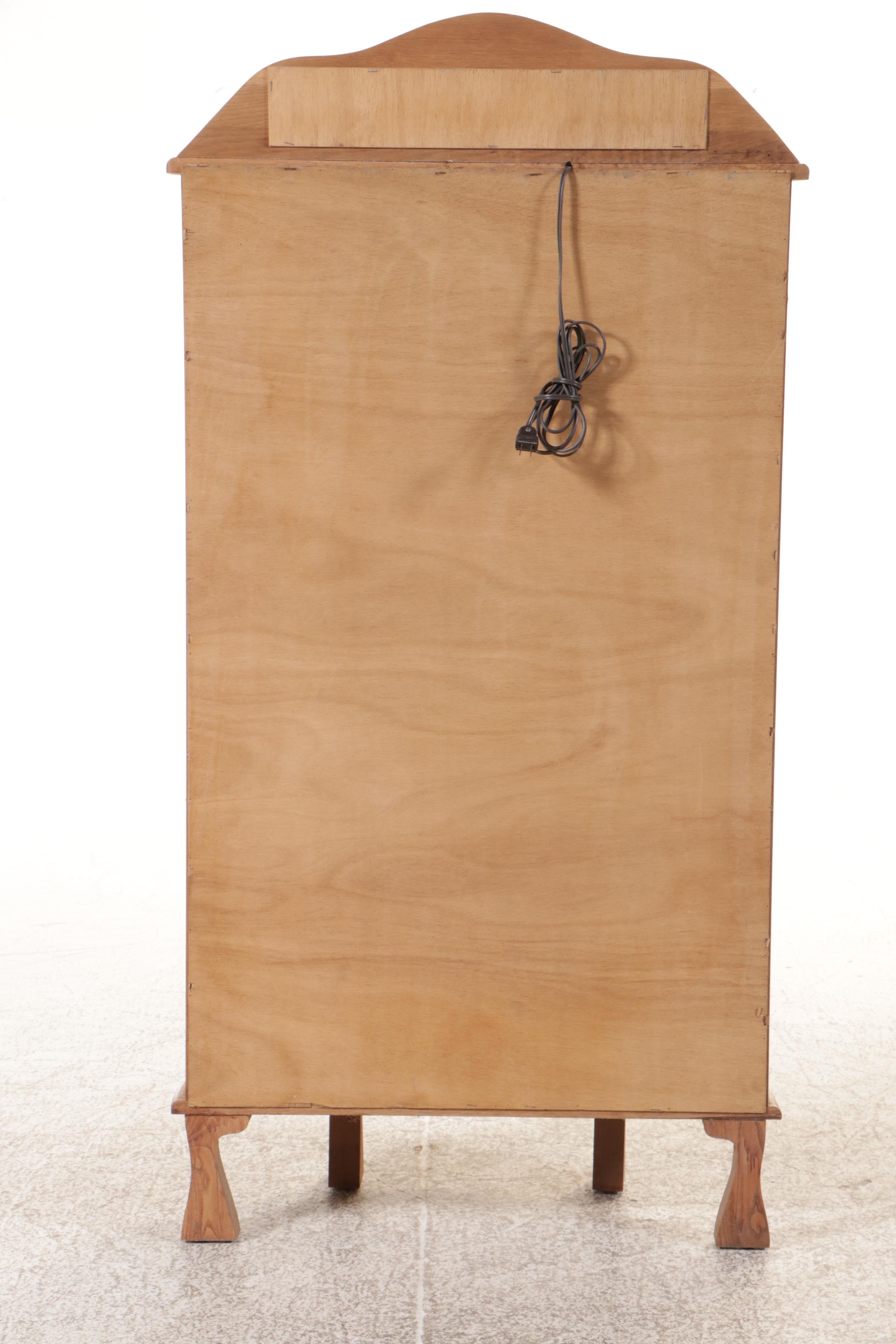 Victorian Style Oak and Glass Display Cabinet, Late 20th Century