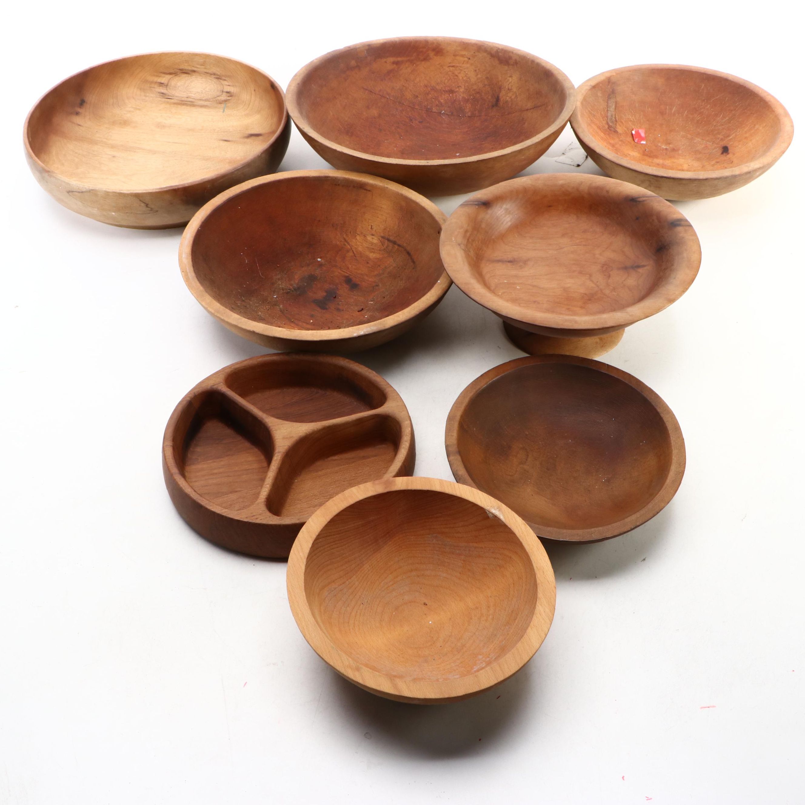 Dansk Teak with Other Wooden Serving Bowls, Mid to Late 20th Century