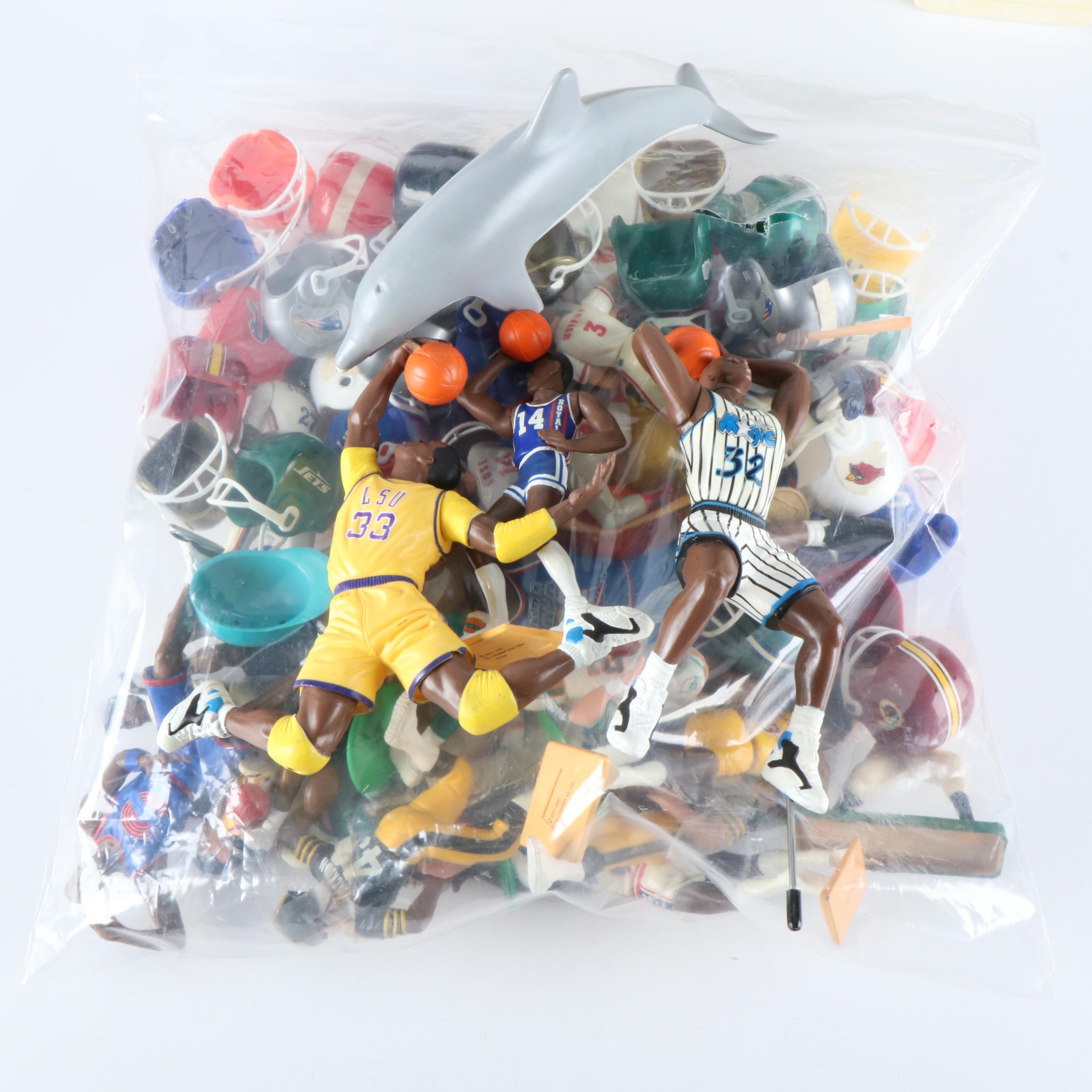 Large Group of Sports Collectibles, Baseball, Football, Basketball