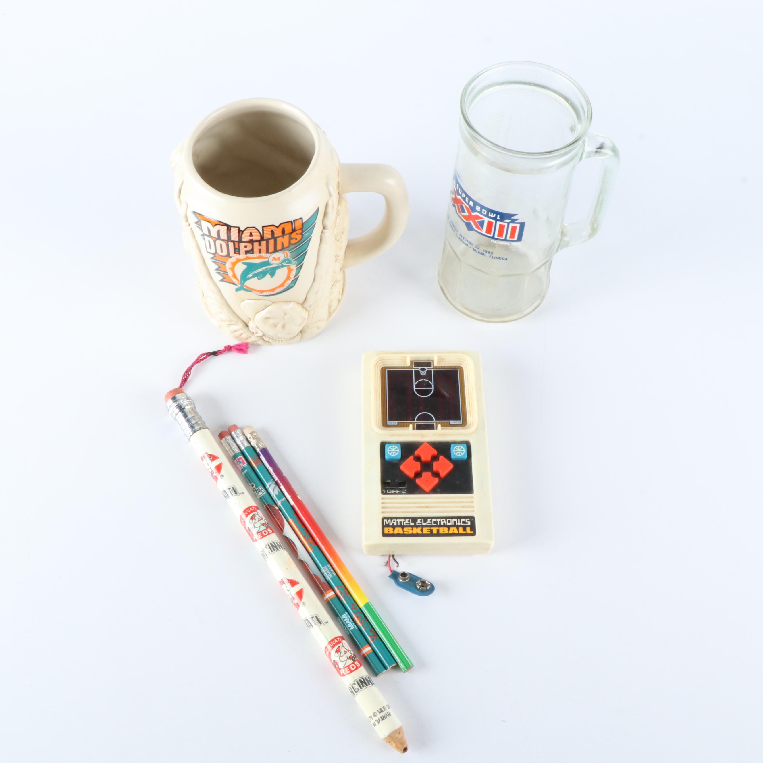 Large Group of Sports Collectibles, Baseball, Football, Basketball