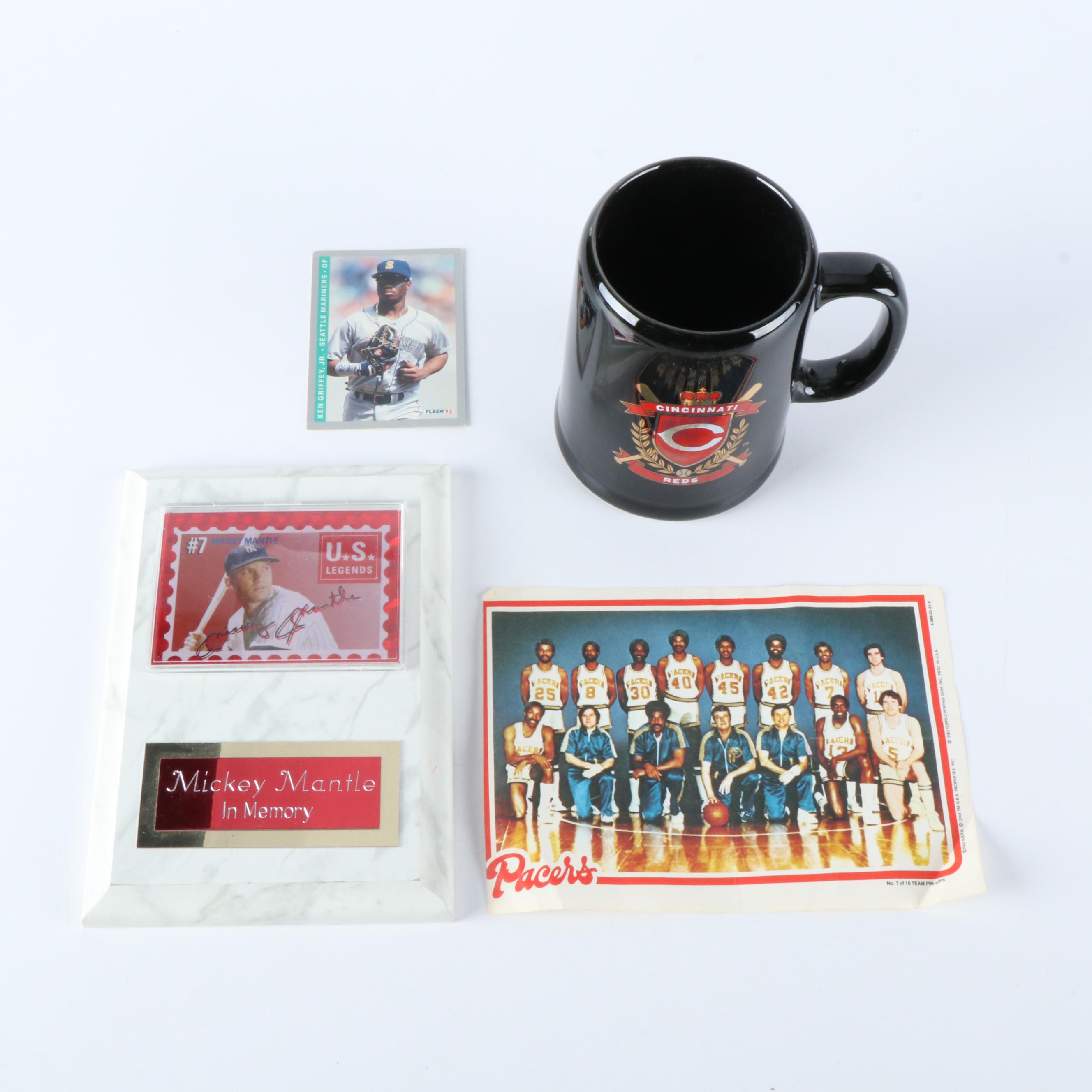 Large Group of Sports Collectibles, Baseball, Football, Basketball