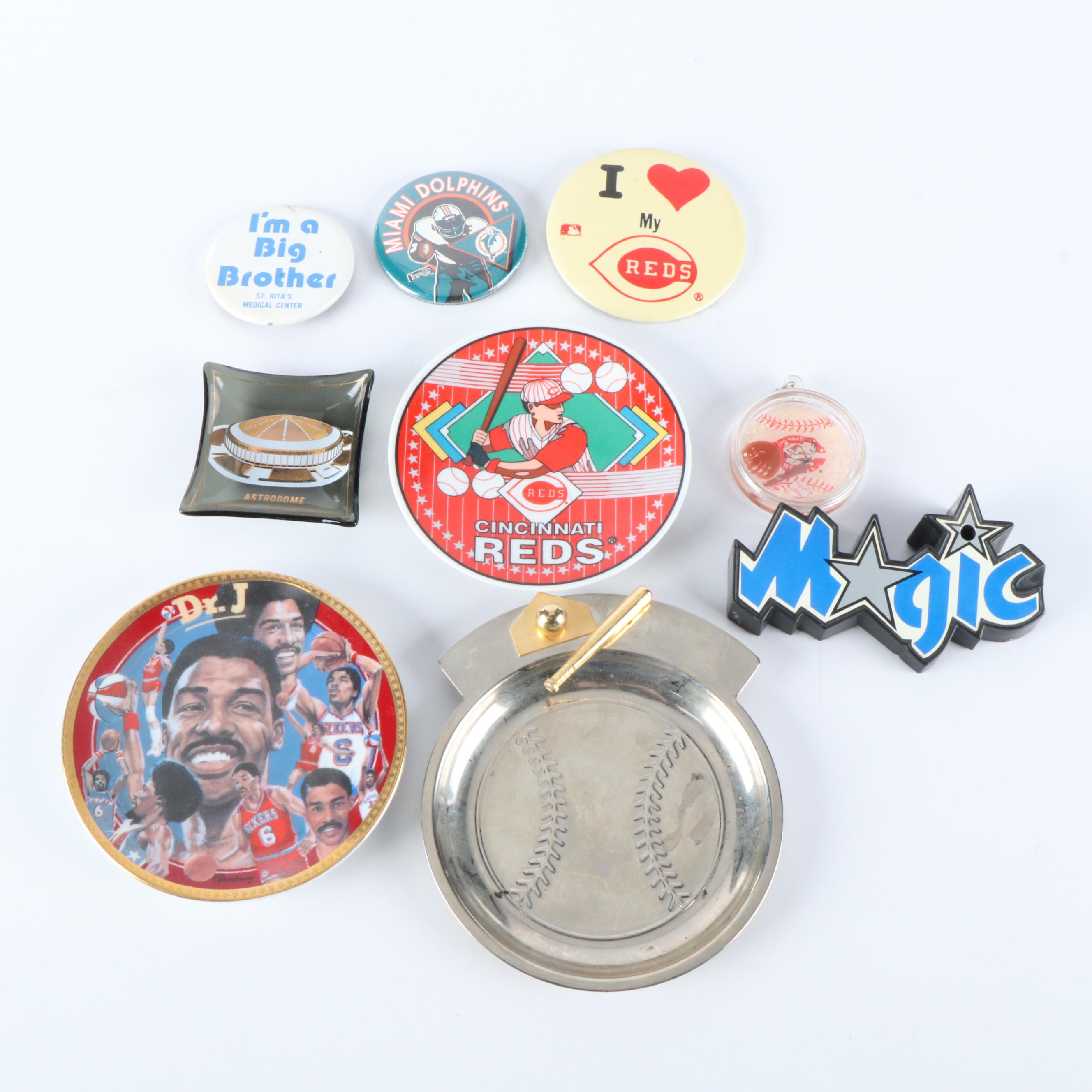 Large Group of Sports Collectibles, Baseball, Football, Basketball