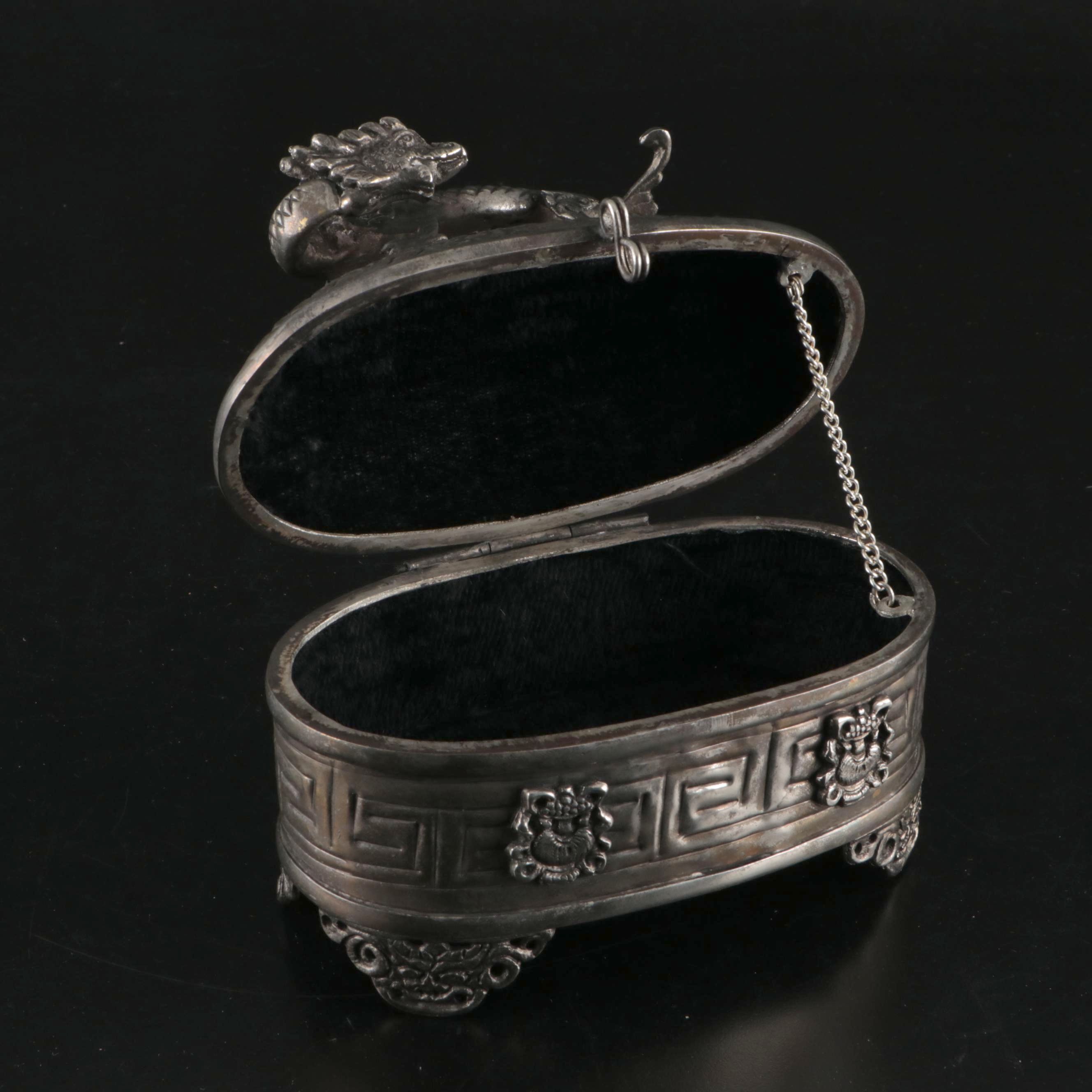 Chinese Dragon-Handled Jewelry Box