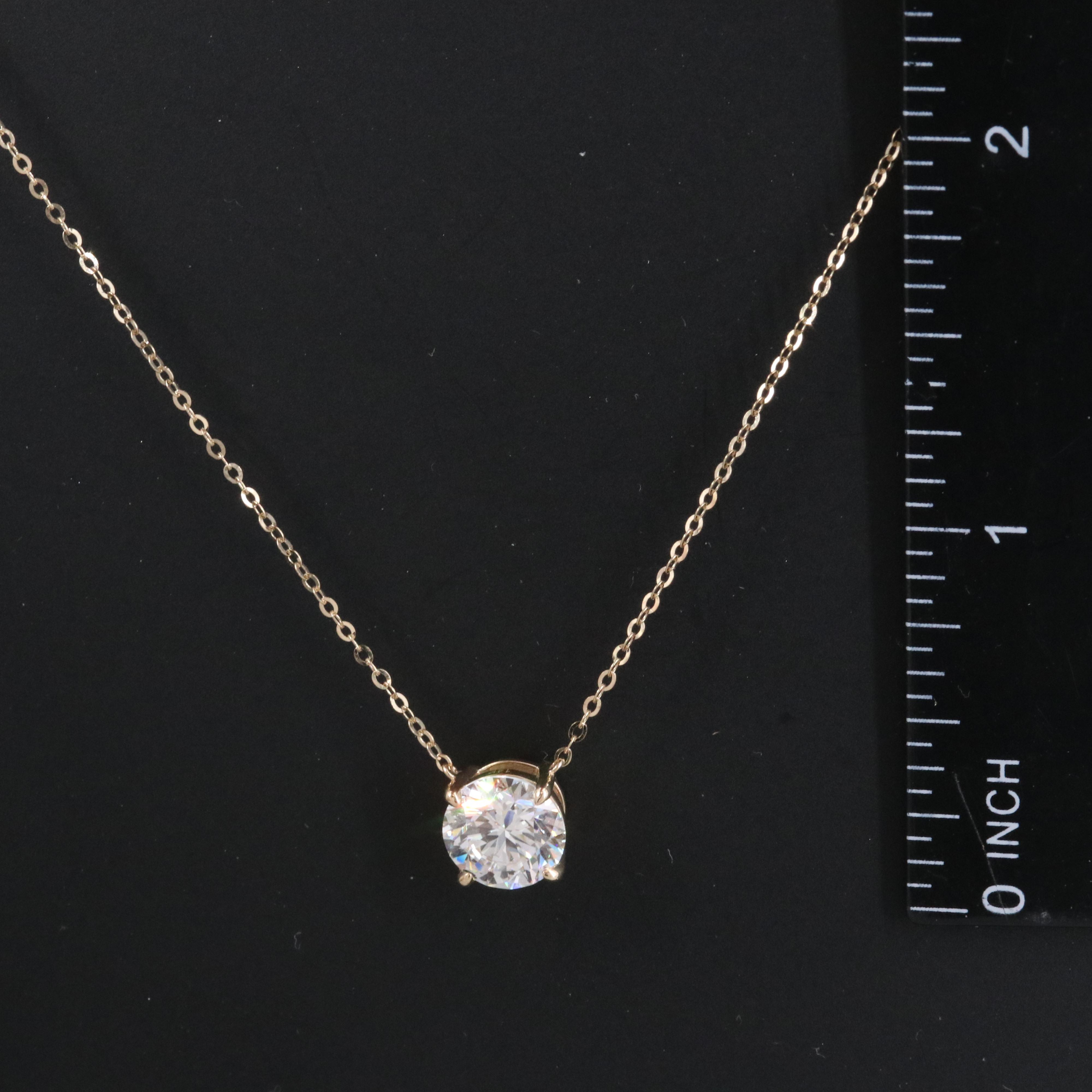 14K 2.03 CT Lab Grown Diamond Solitaire Pendant Necklace with IGI Report
