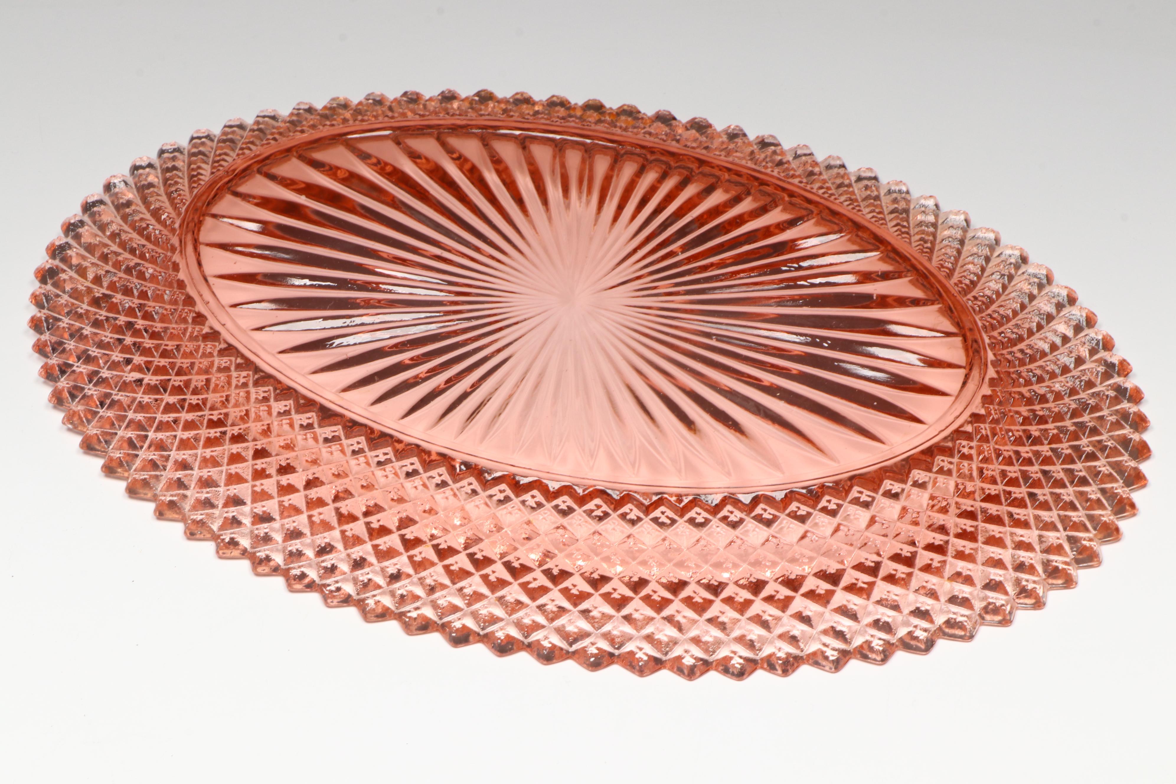 Anchor Hocking "Miss America" Depression Glass Platter with Other Glass Décor