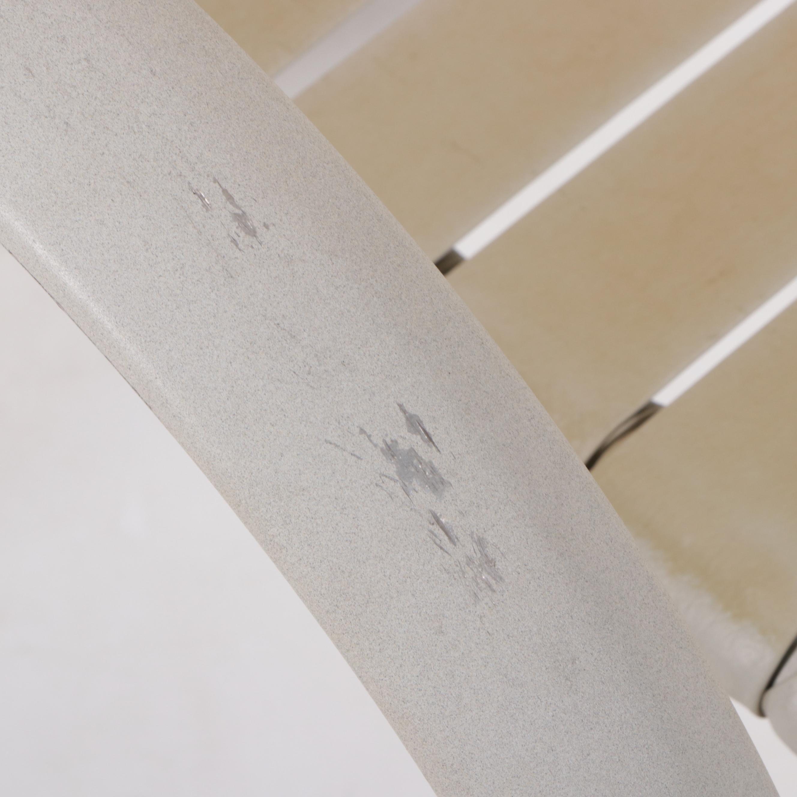 Set of Four Contemporary Aluminum and Vinyl Strap Patio Chairs